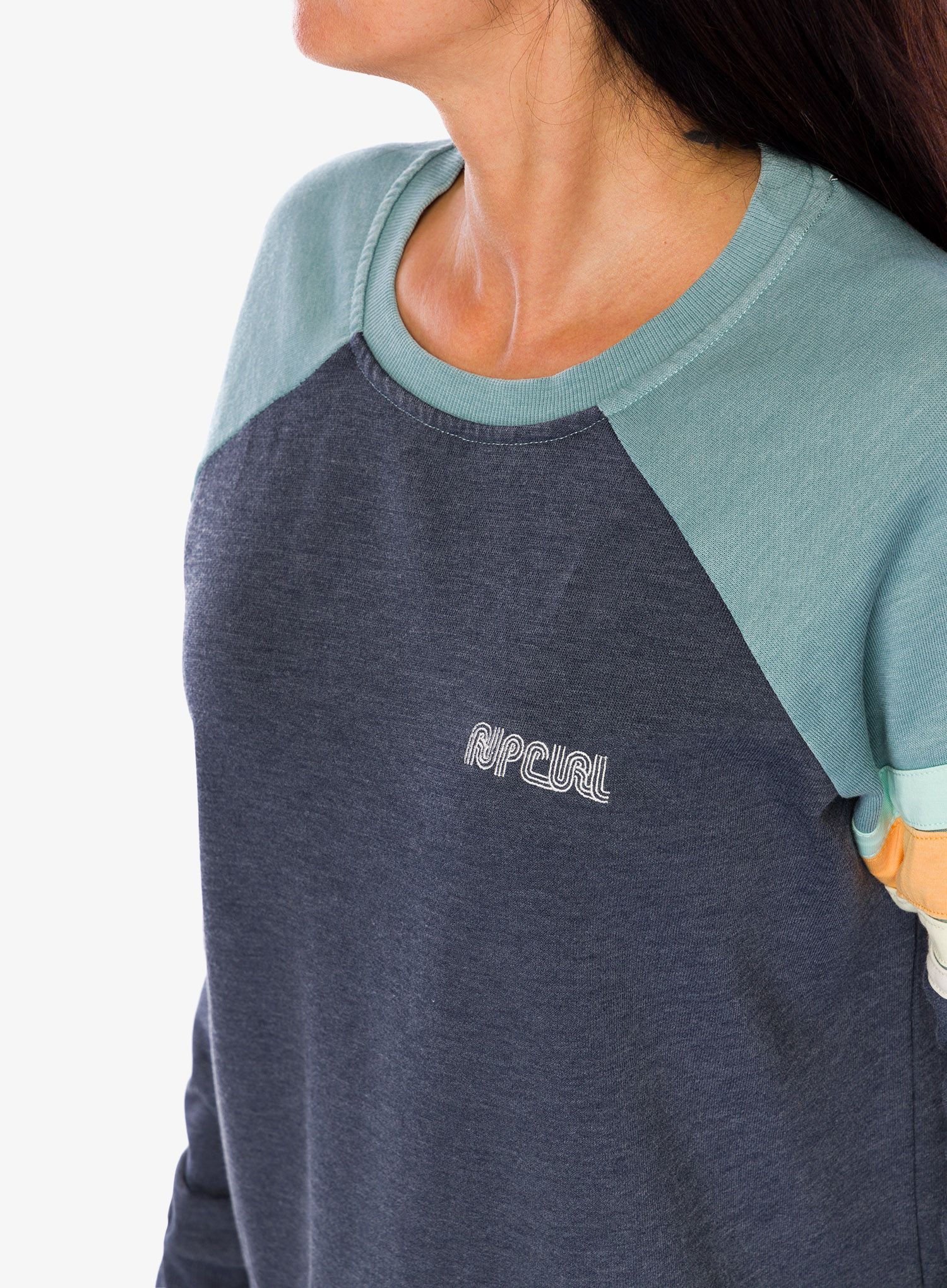Дамски суичър без качулка Rip Curl Surf Revival Raglan Crew - dark navy