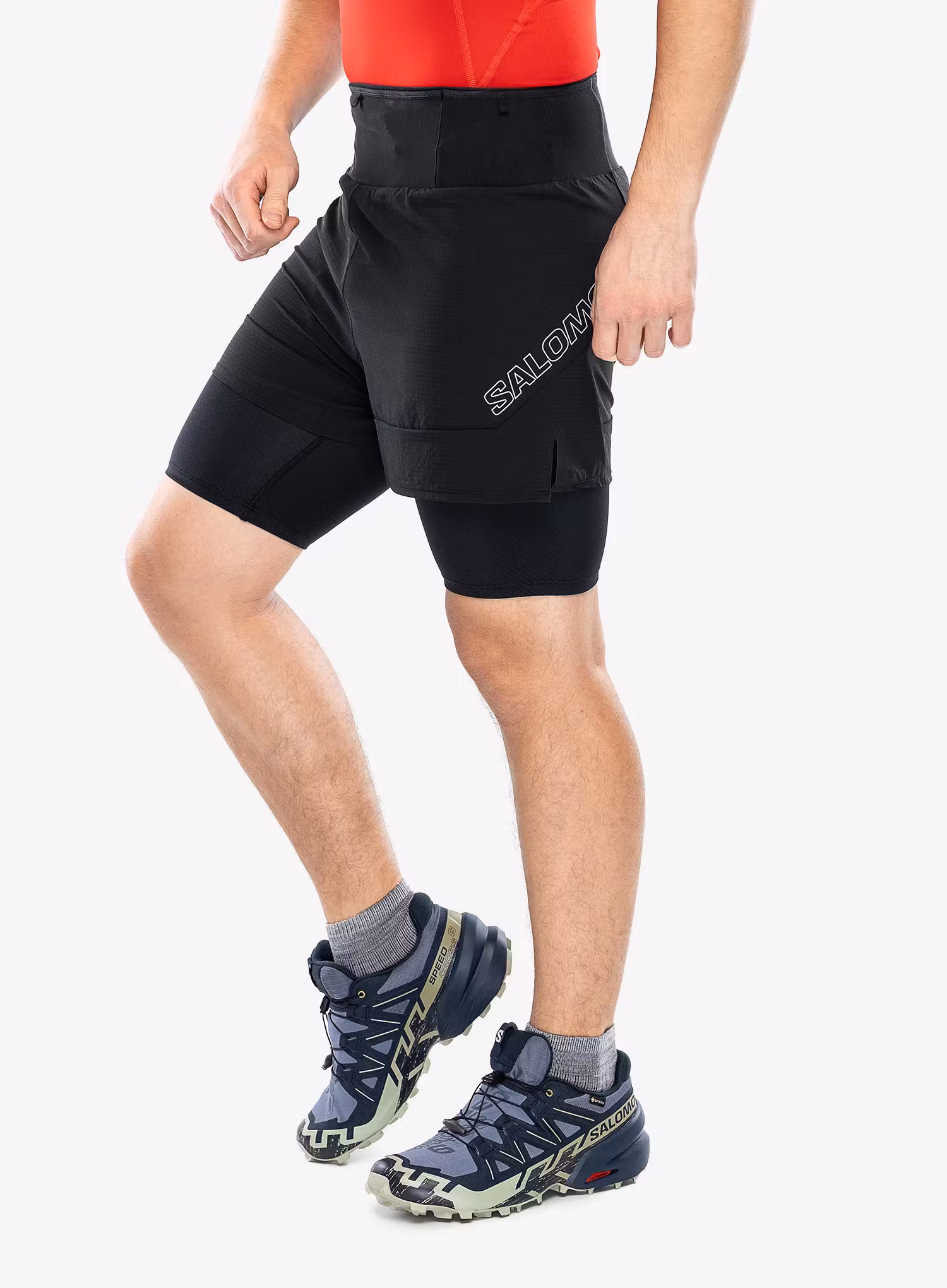 Къси панталони за бягане Salomon Sense 2in1 Shorts - deep black