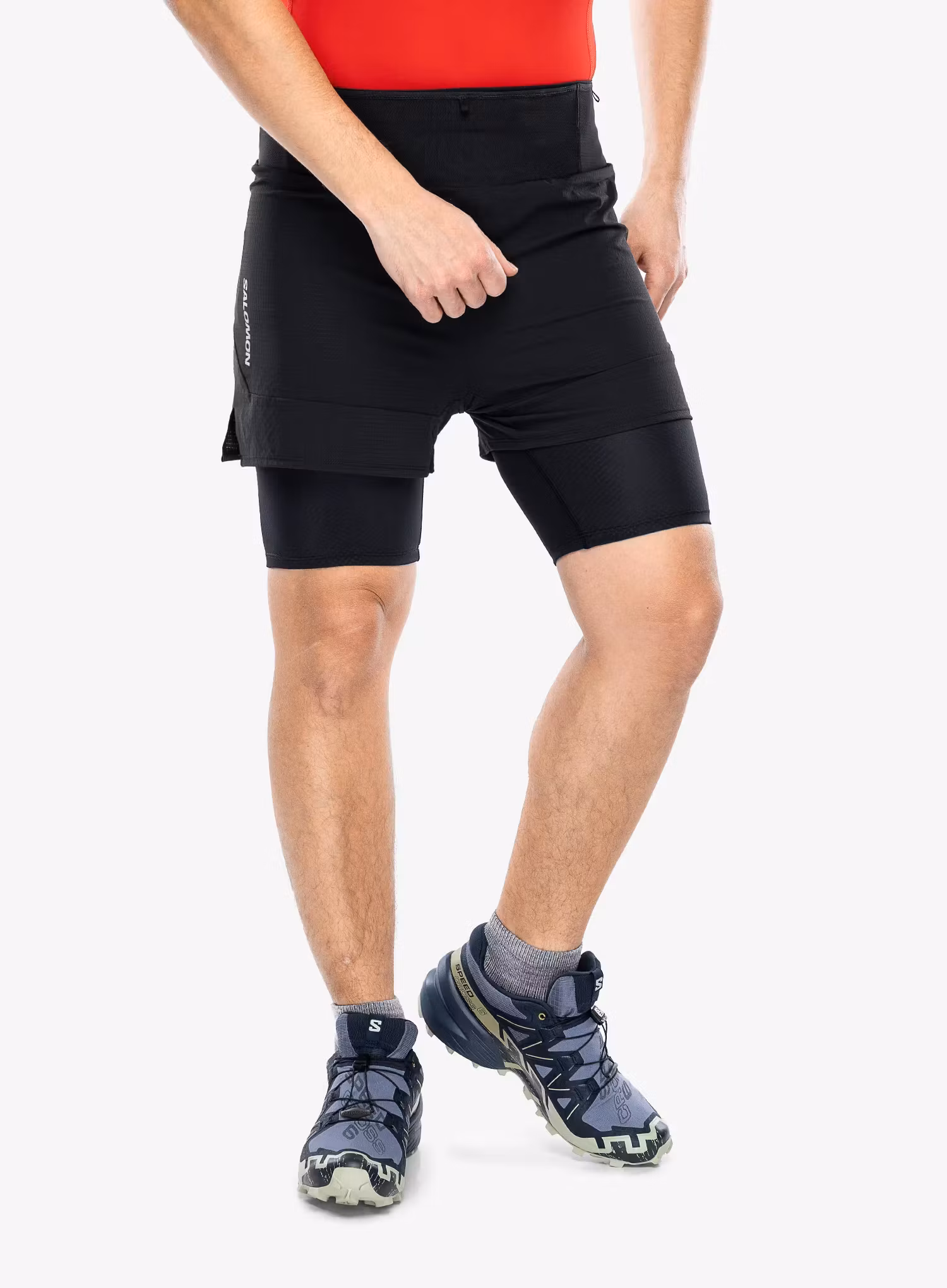 Къси панталони за бягане Salomon Sense 2in1 Shorts - deep black