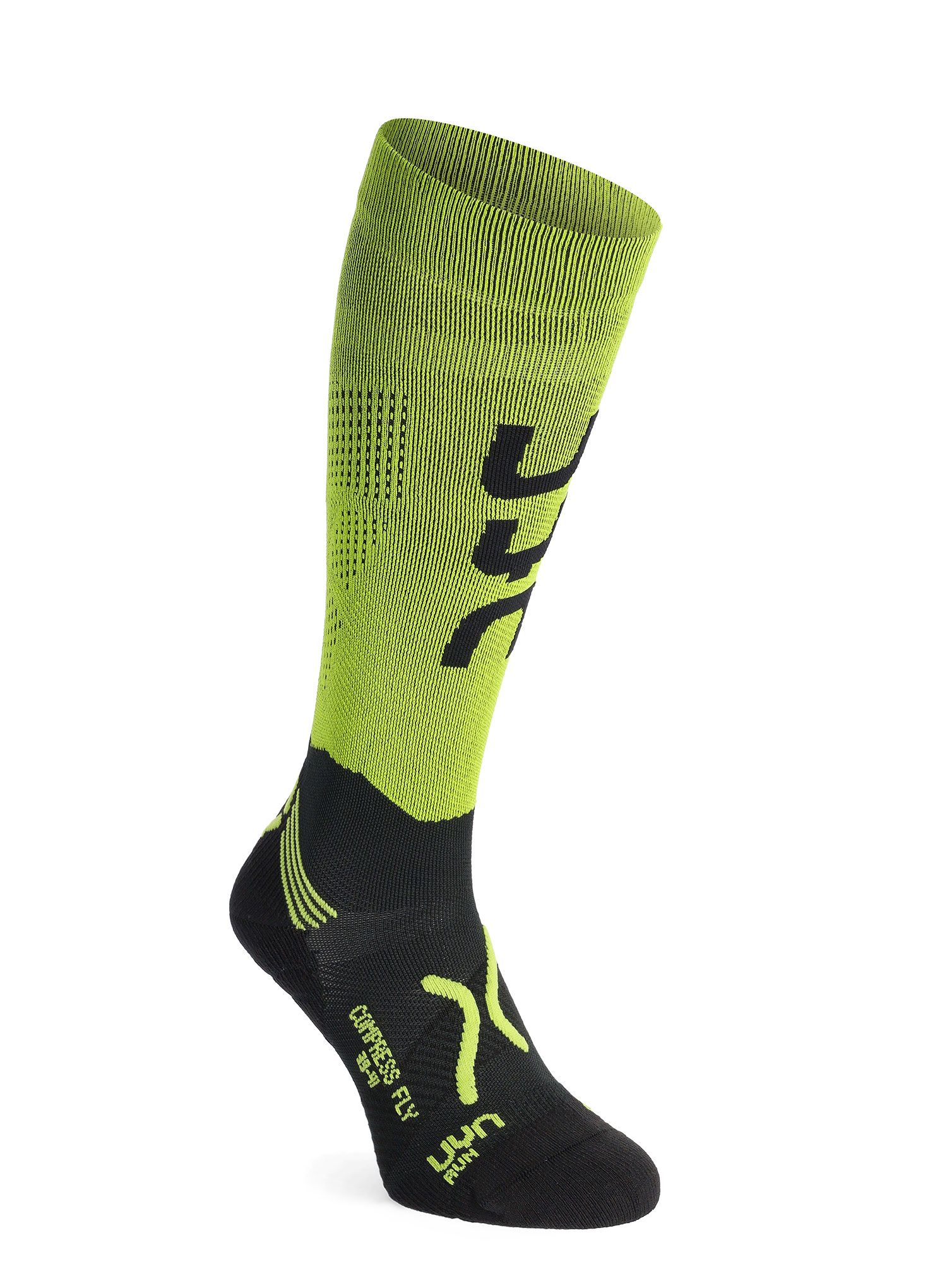 Компресивни чорапи за бягане UYN Run Comperssion Fly - green/black