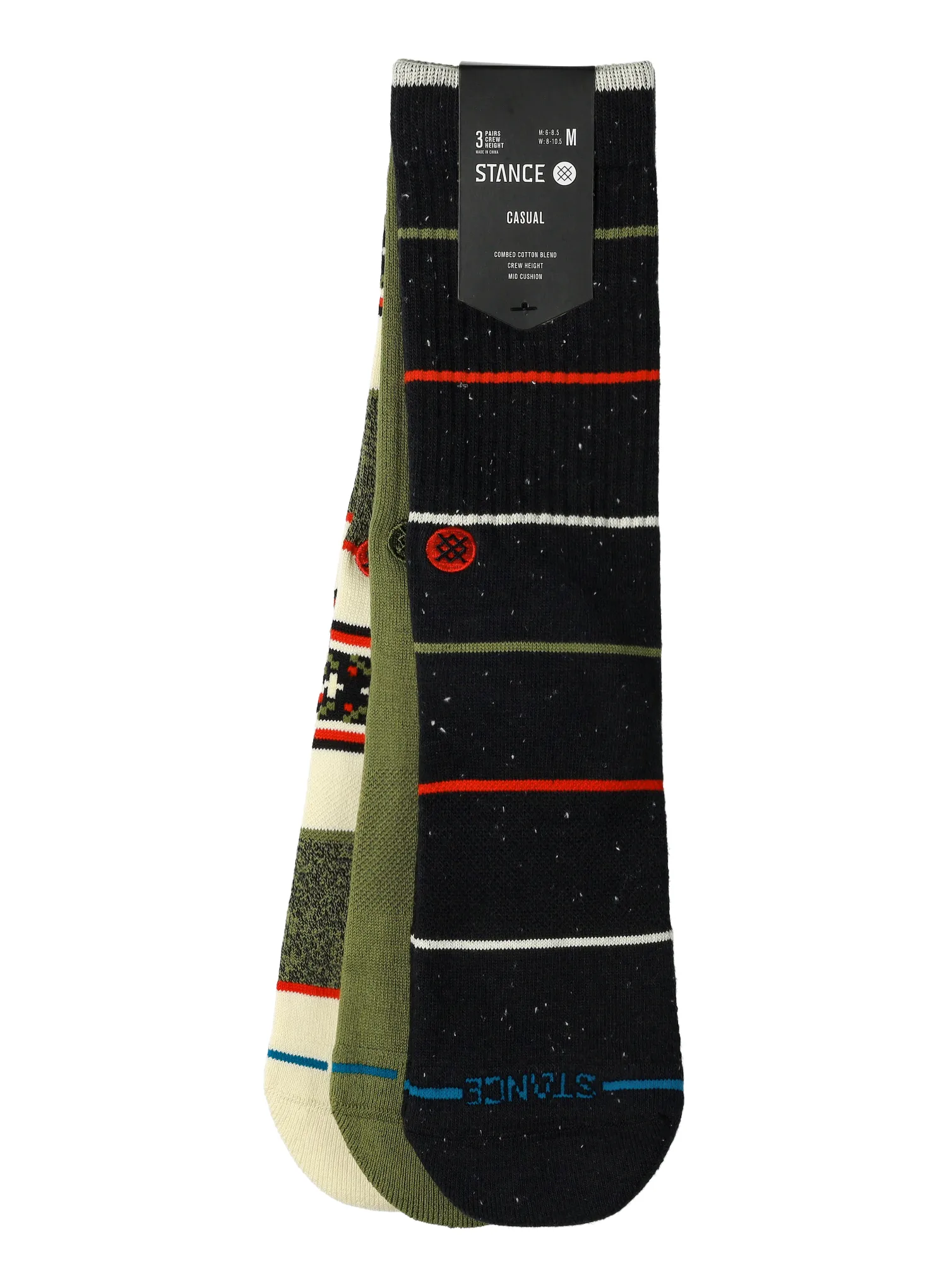 Чорапи Stance Greetings Crew 3-Pack - black
