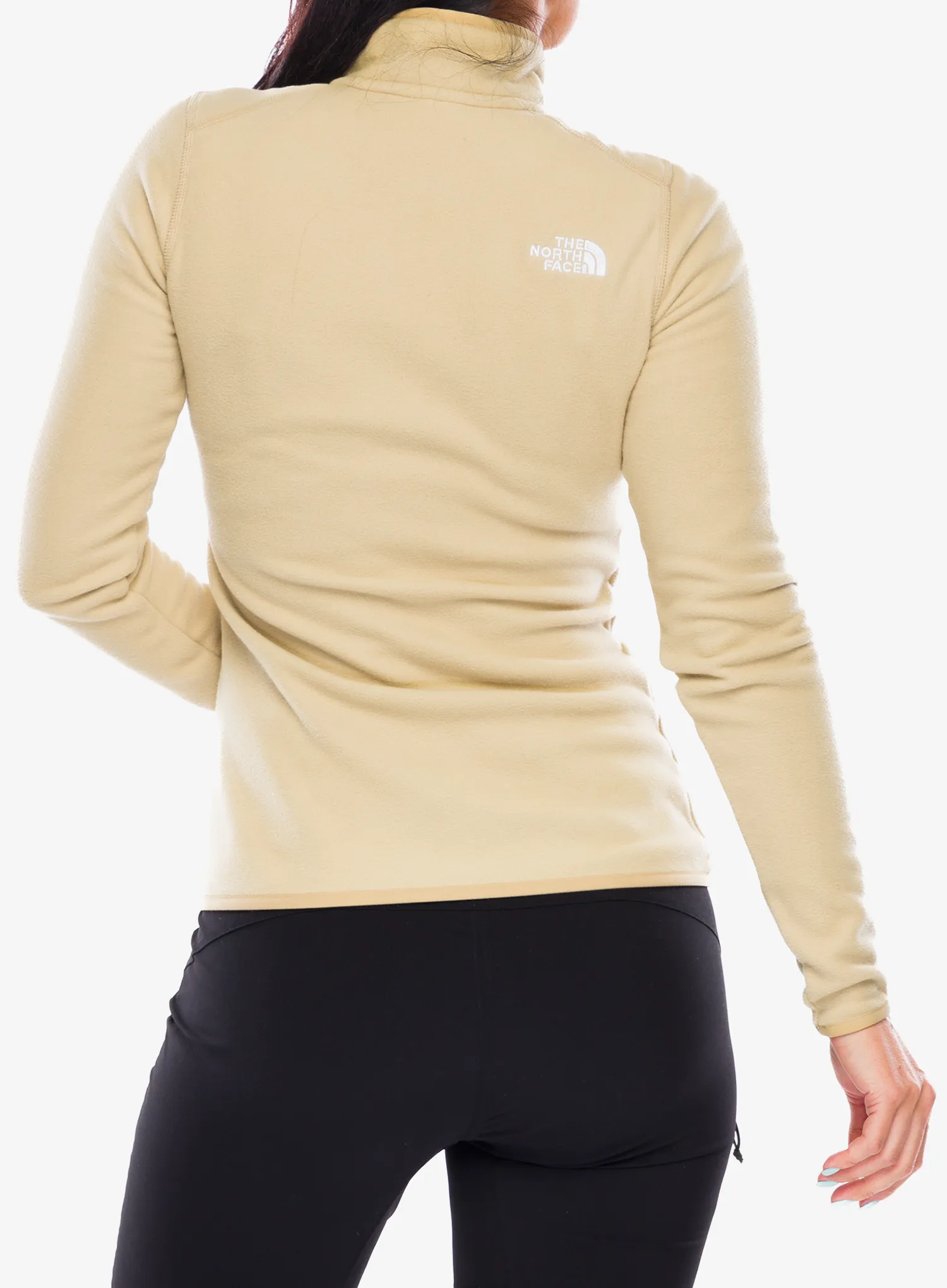 Дамски поларен суичър The North Face 100 Glacier 1/4 Zip - khaki stone