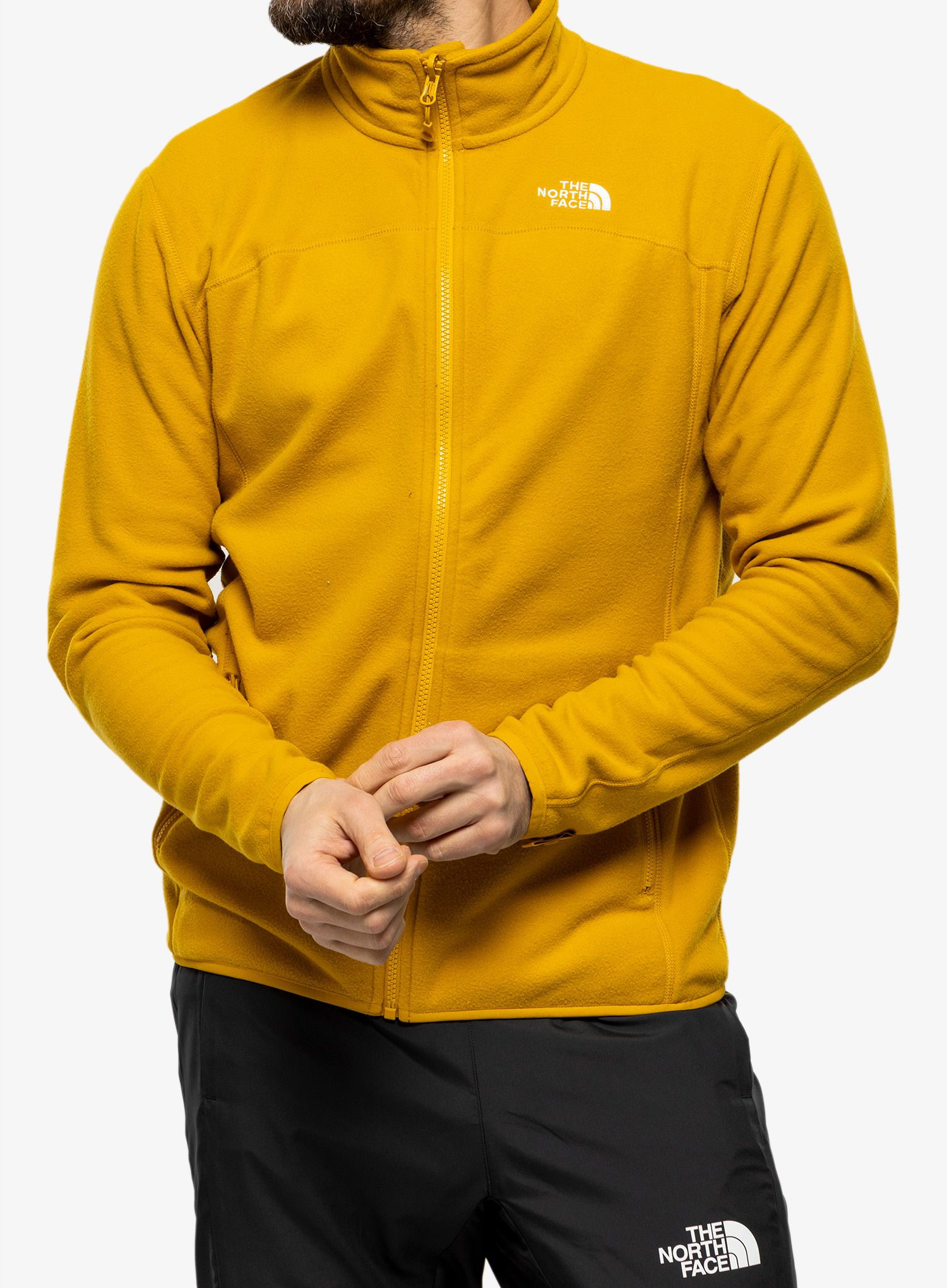 Суичър без качулка The North Face 100 Glacier Full Zip - yellow