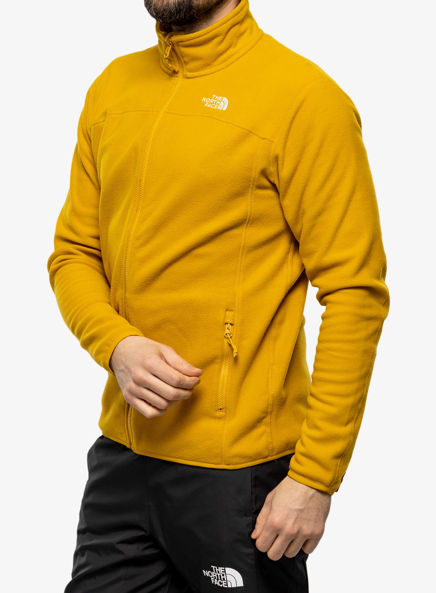 Суичър без качулка The North Face 100 Glacier Full Zip - yellow