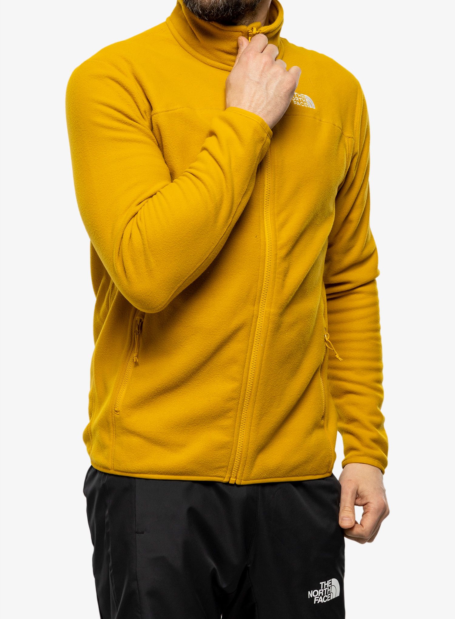 Суичър без качулка The North Face 100 Glacier Full Zip - yellow