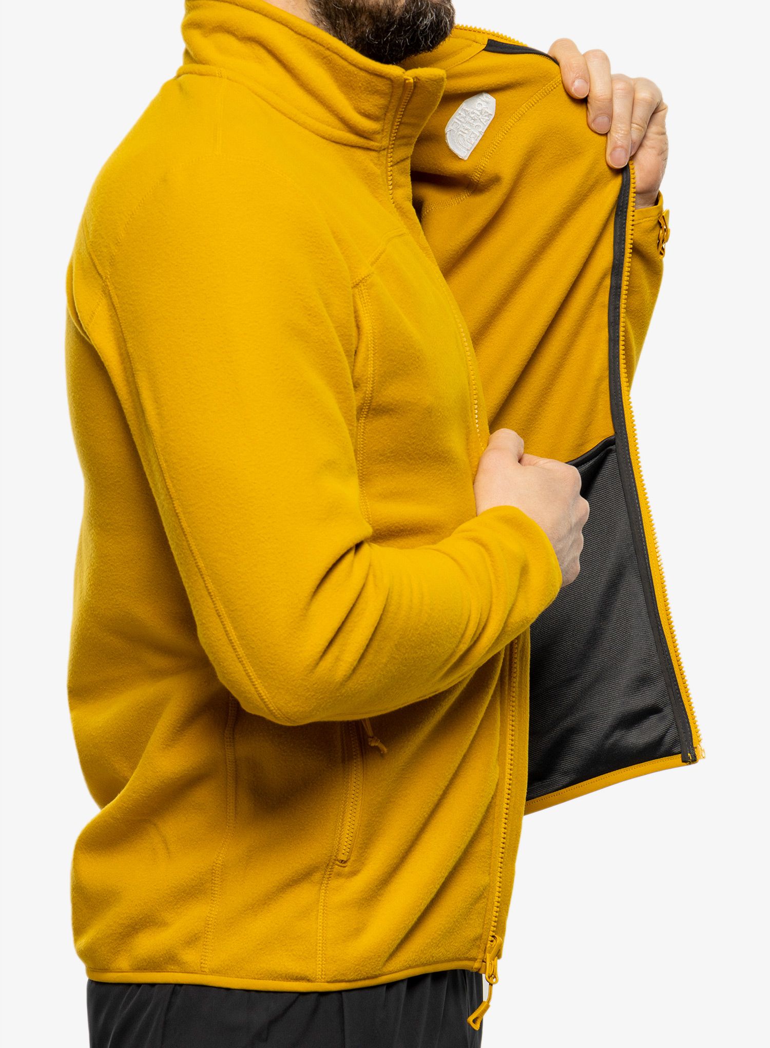 Суичър без качулка The North Face 100 Glacier Full Zip - yellow