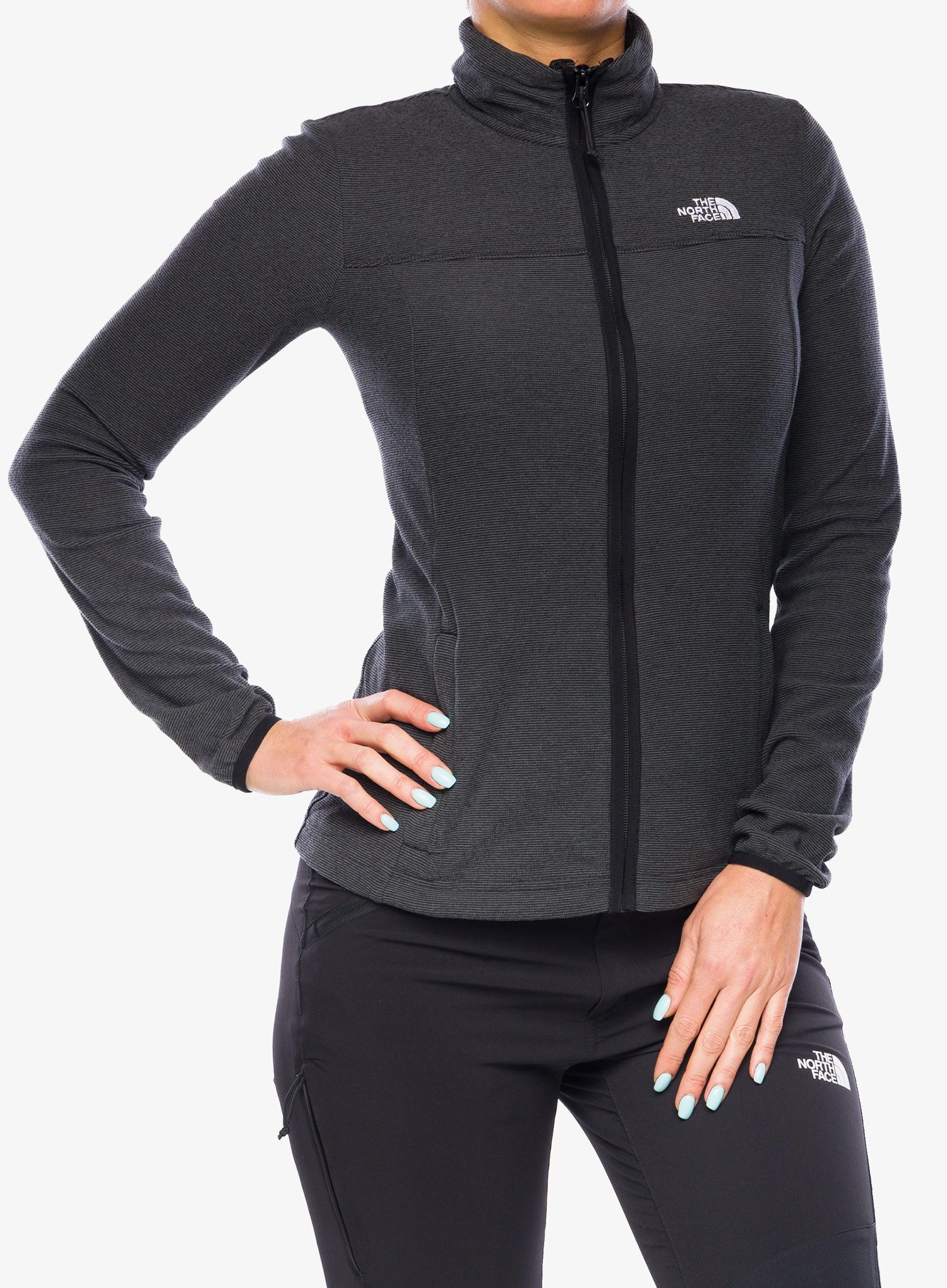 Дамски поларен суичър The North Face Homesafe Full ZIP Fleece - black stripe