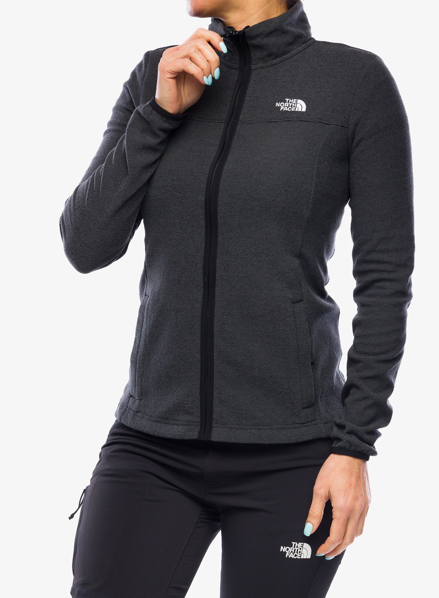 Дамски поларен суичър The North Face Homesafe Full ZIP Fleece - black stripe
