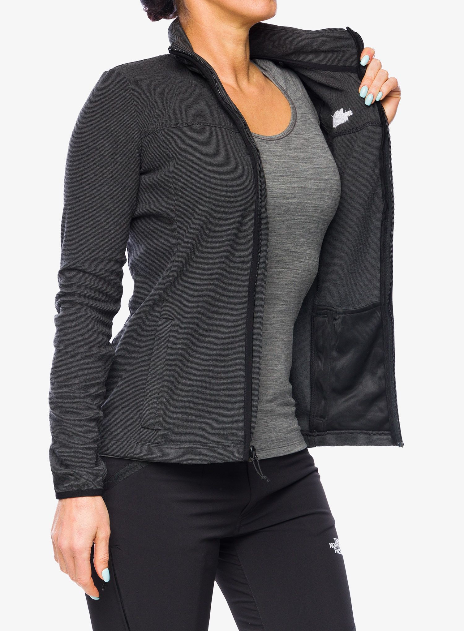 Дамски поларен суичър The North Face Homesafe Full ZIP Fleece - black stripe
