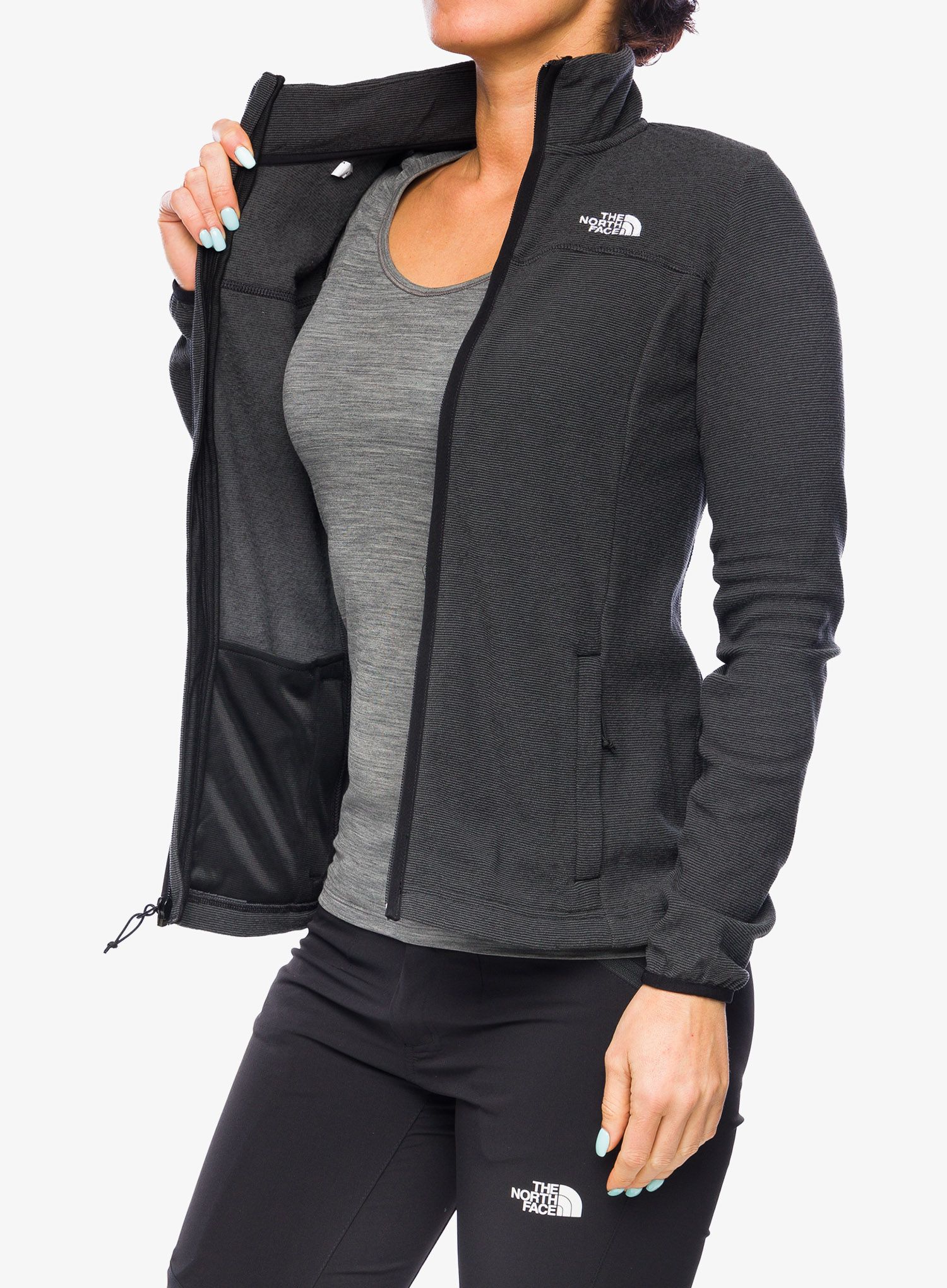 Дамски поларен суичър The North Face Homesafe Full ZIP Fleece - black stripe