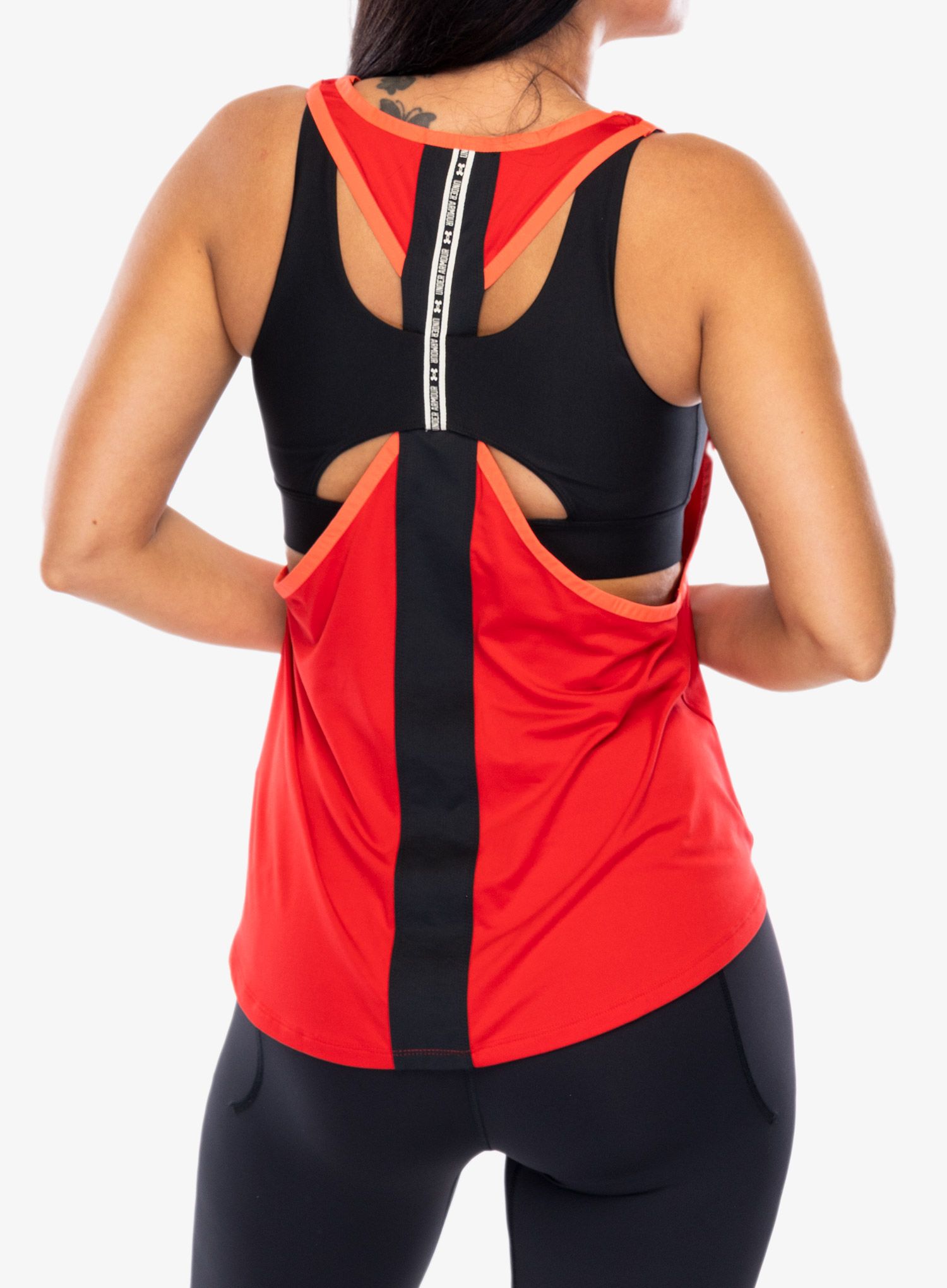 Дамско горнище Under Armour 2 in 1 Knockout Tank SP - red/black/red