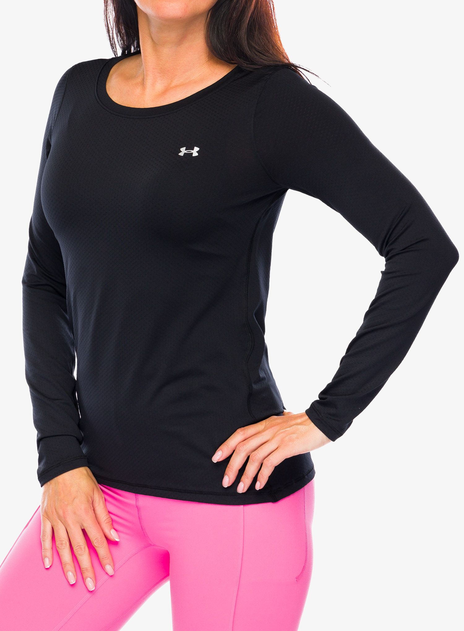 Дамски суичър Under Armour HeatGear Armour Long Sleeve - black/metalic silver