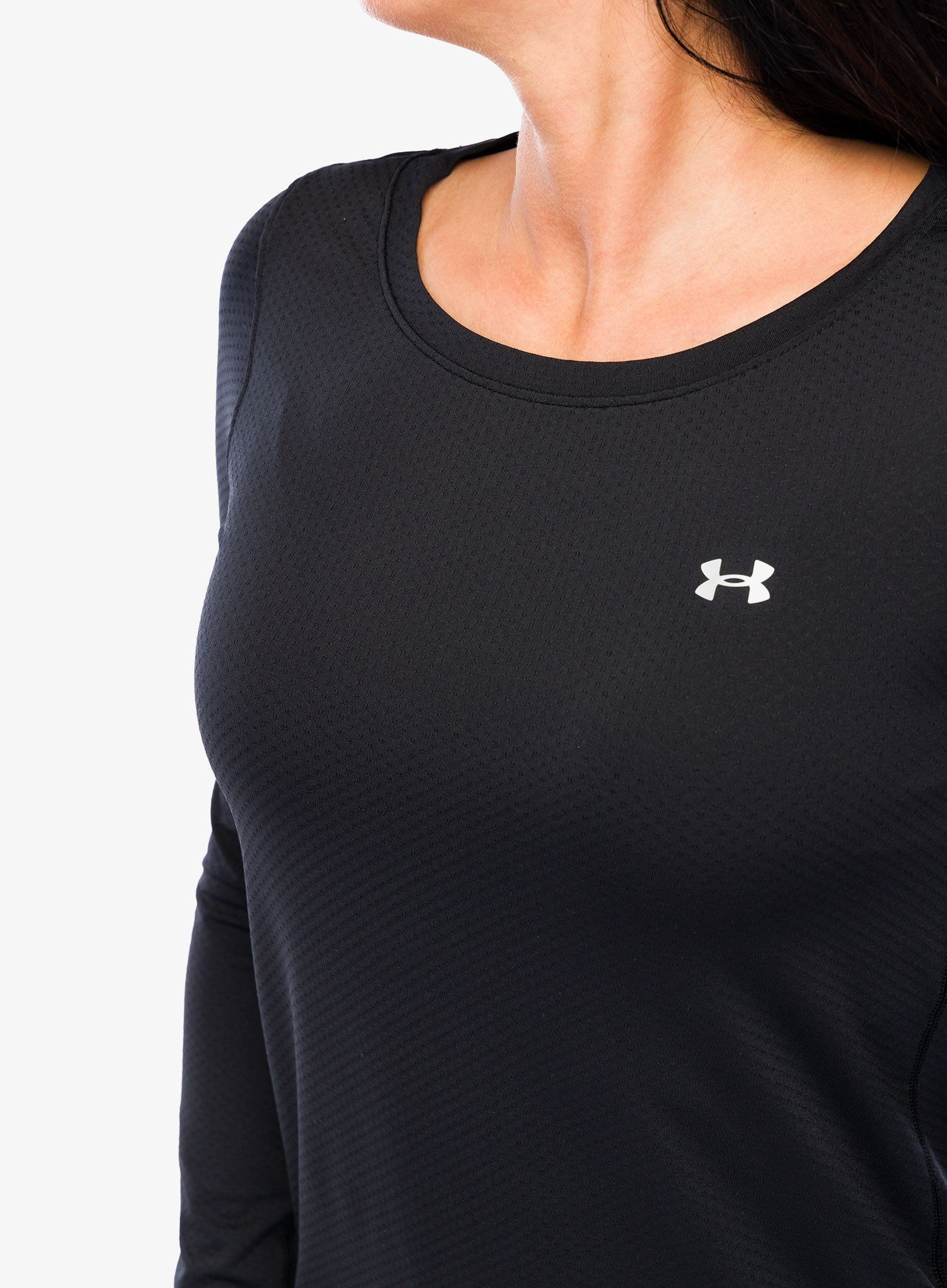 Дамски суичър Under Armour HeatGear Armour Long Sleeve - black/metalic silver