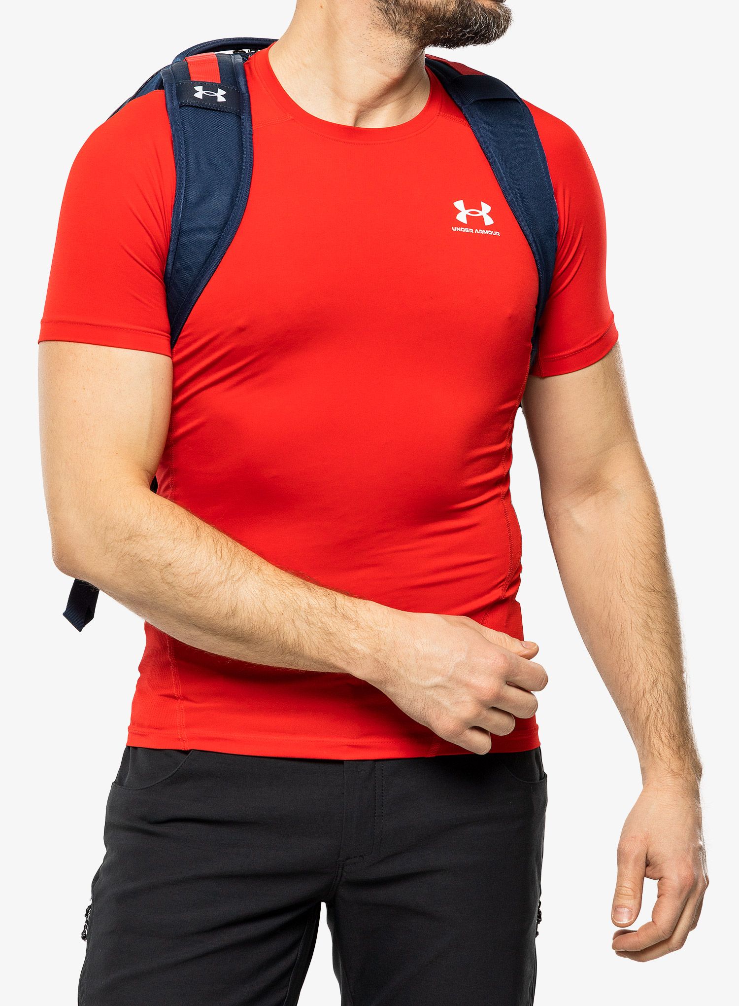 Раница за лаптоп Under Armour Hustle 5.0 Backpack - academy/red/white