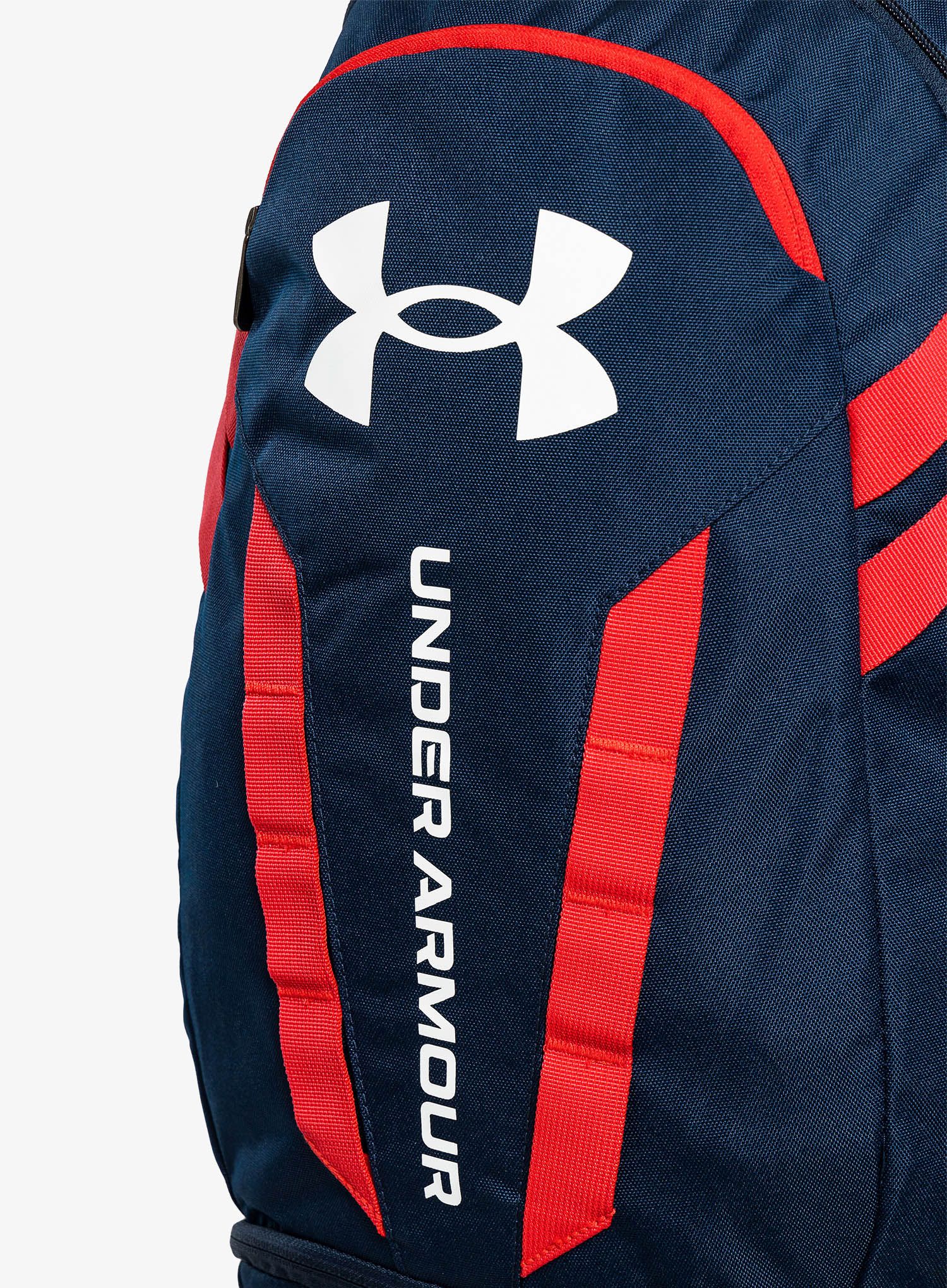 Раница за лаптоп Under Armour Hustle 5.0 Backpack - academy/red/white