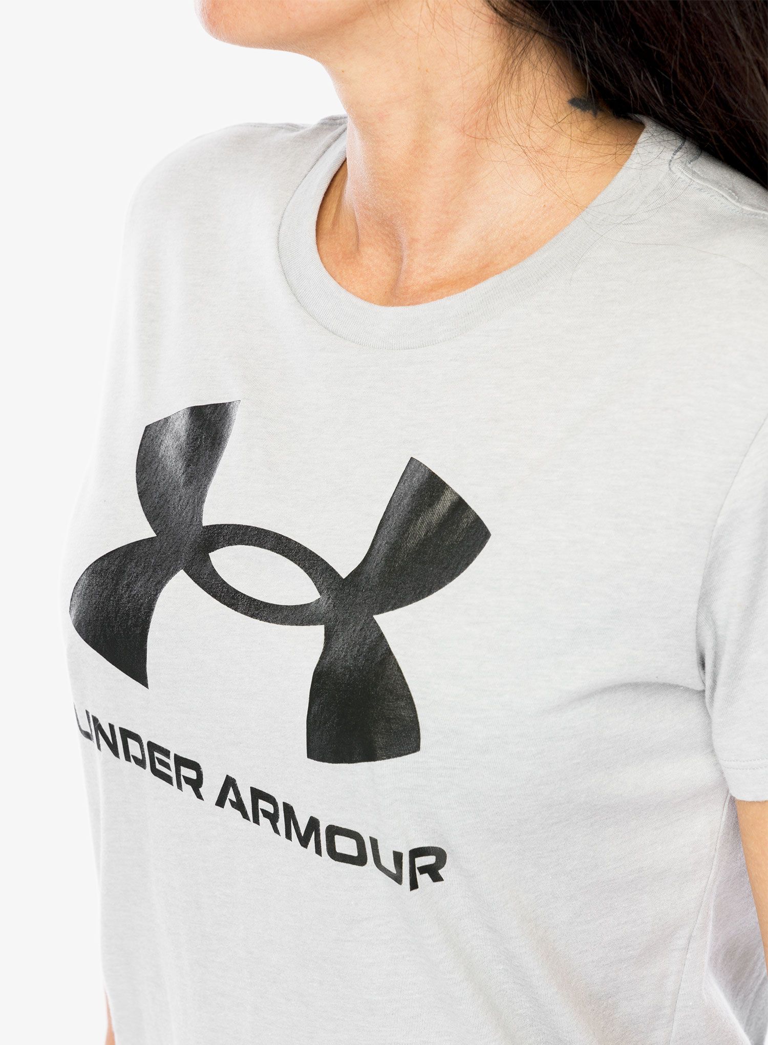 Дамска тениска Under Armour Live Sportstyle Graphic SSC - mod gray lt/jet gray