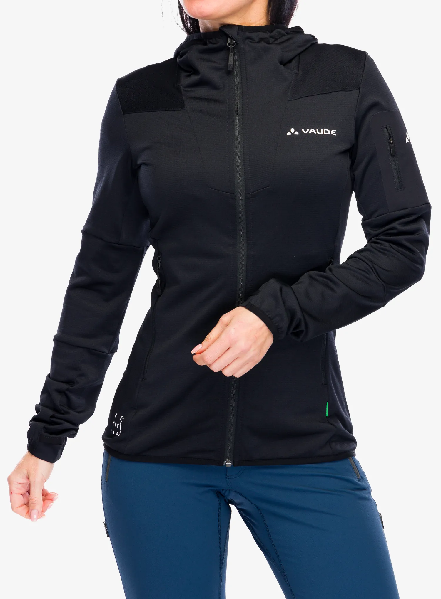 Дамски поларен суичър Vaude Monviso Fleece Jacket II - black