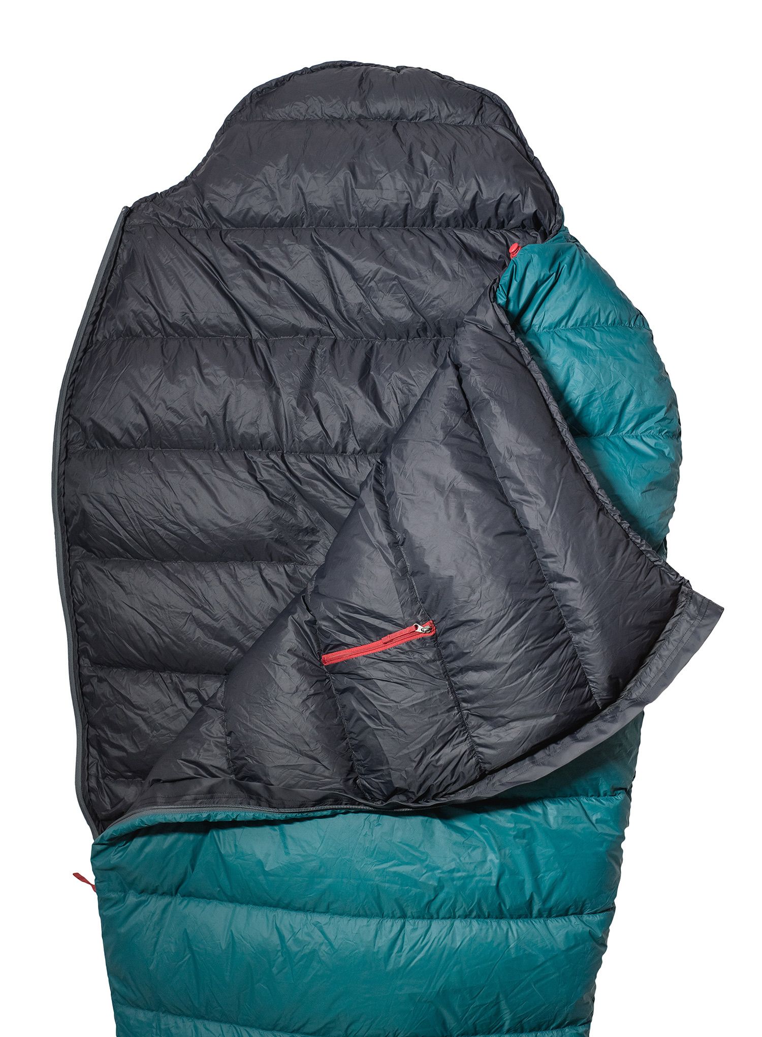 Пухен спален чувал Warmpeace Solitaire 250 (170 cm) - teal green/black
