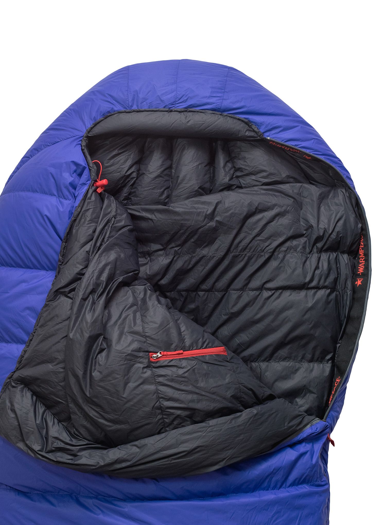 Пухен спален чувал Warmpeace Solitaire 500 (180 cm) - royal blue/black