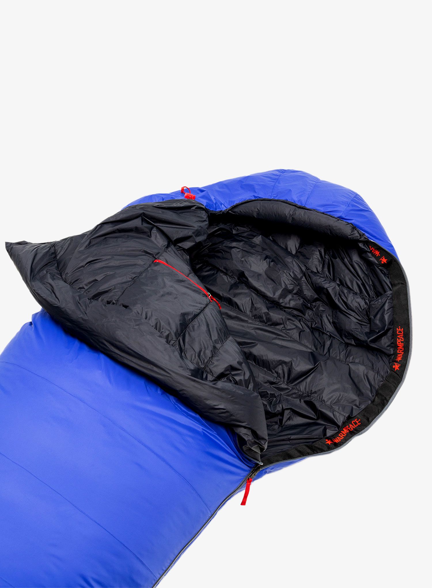 Пухен спален чувал Warmpeace Solitaire 500 (195 cm) - royal blue/black