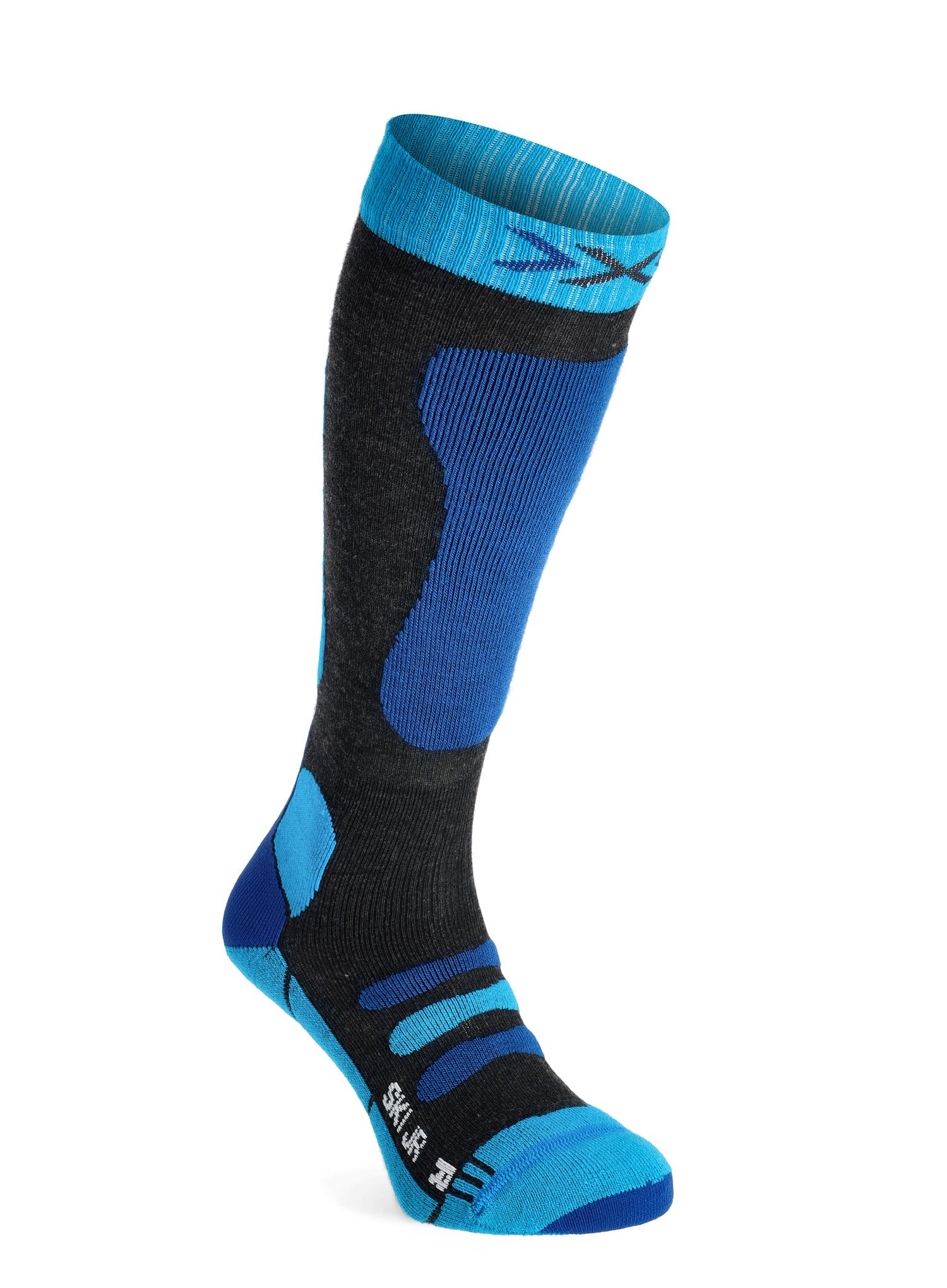 Скиорски чорапи X-Socks Ski JR 4.0 - anthracite melange/blue
