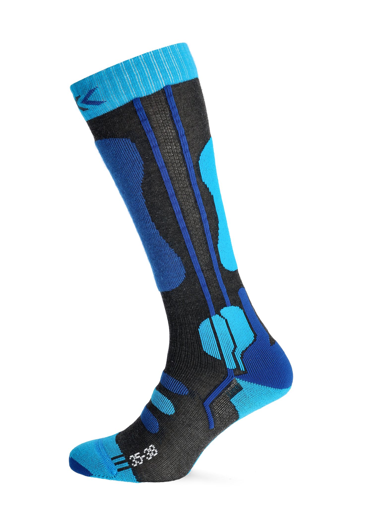 Скиорски чорапи X-Socks Ski JR 4.0 - anthracite melange/blue