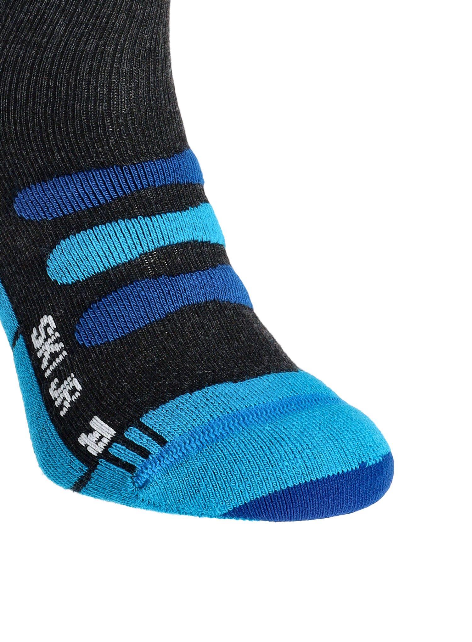 Скиорски чорапи X-Socks Ski JR 4.0 - anthracite melange/blue