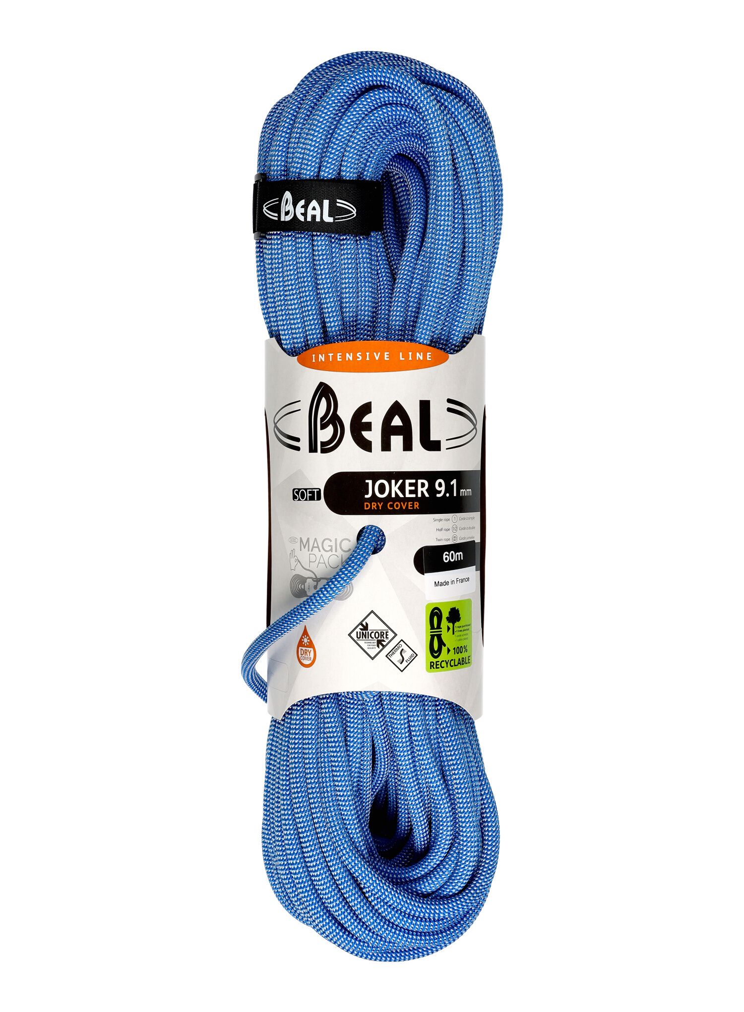 Въже за катерене Beal Joker Soft 9,1 mm 60m Unicore Dry Cover - blue