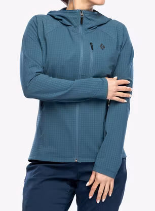 Дамски суичър с качулка Black Diamond Coefficient Storm FZ Hoody - creek blue