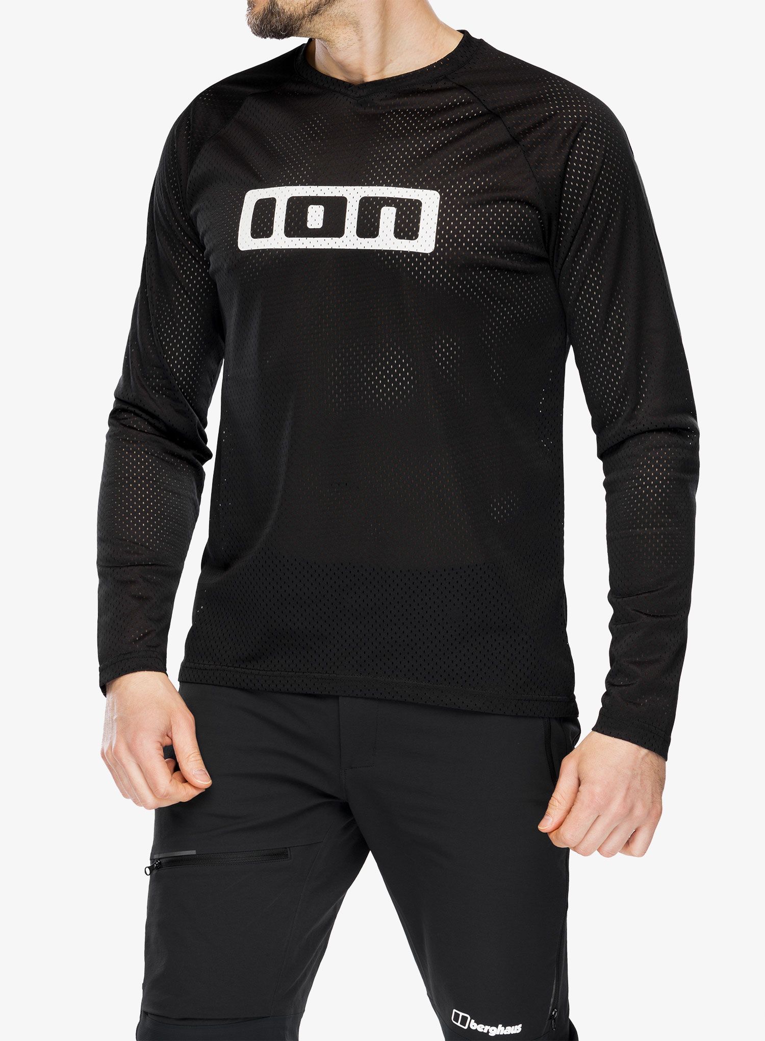 Велосипеден суичър ION Logo LS Jersey - black