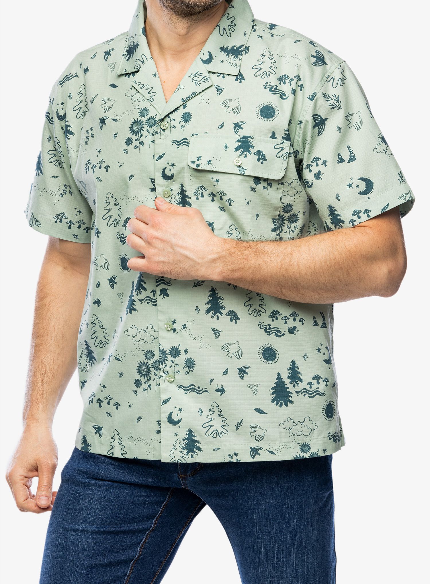 Риза Marmot Muir Camp Novelty S/S - frosty green trail mix