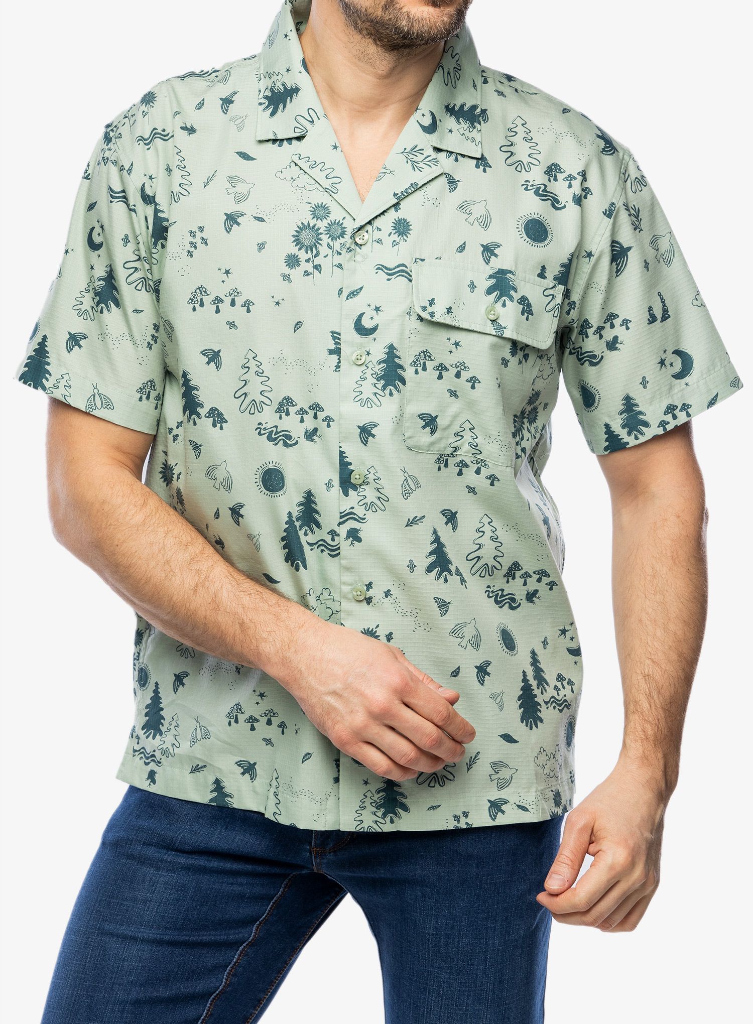 Риза Marmot Muir Camp Novelty S/S - frosty green trail mix