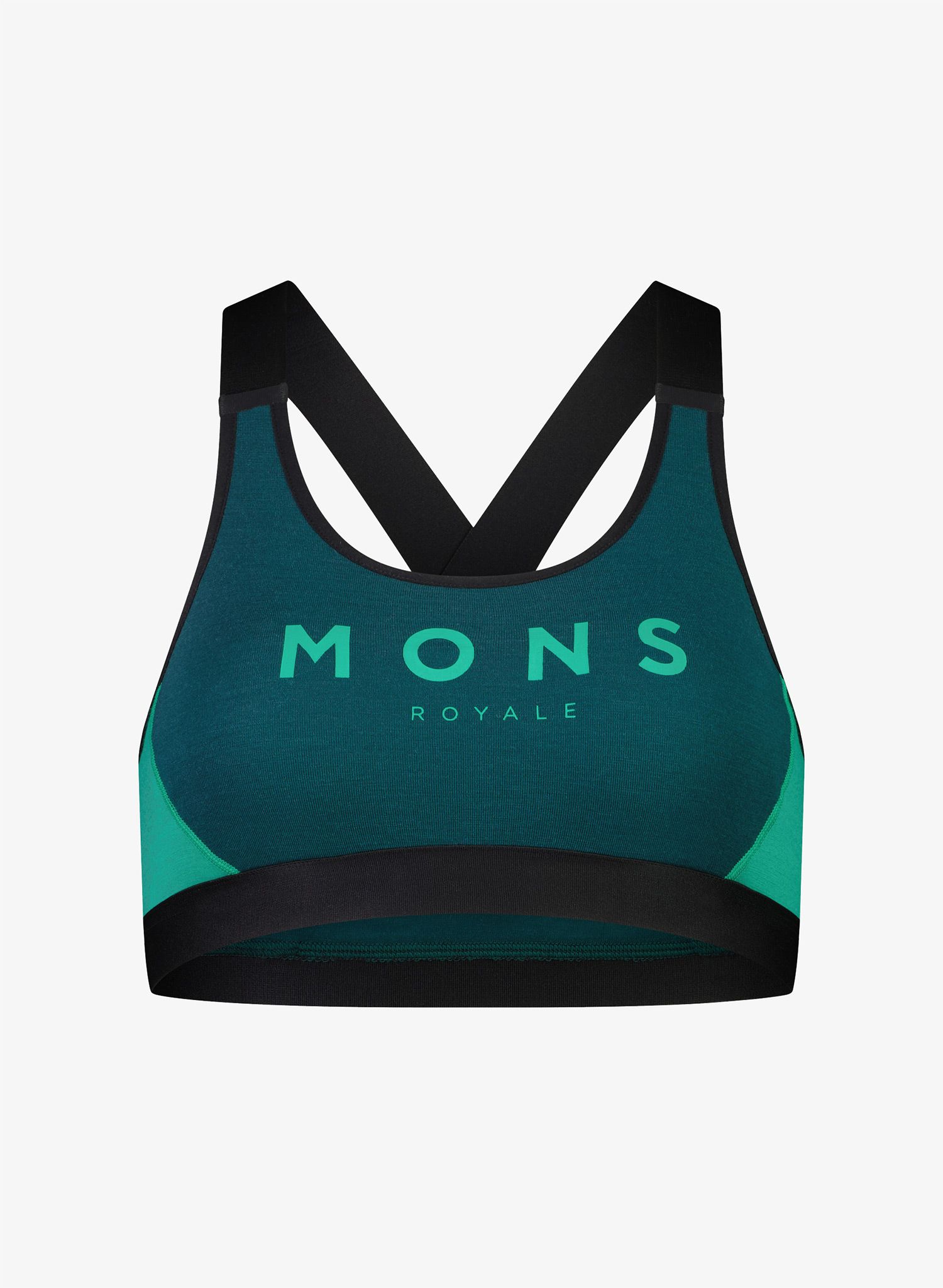 Спортно бюстие Mons Royale Stella X-Back Bra - evergreen/pop green