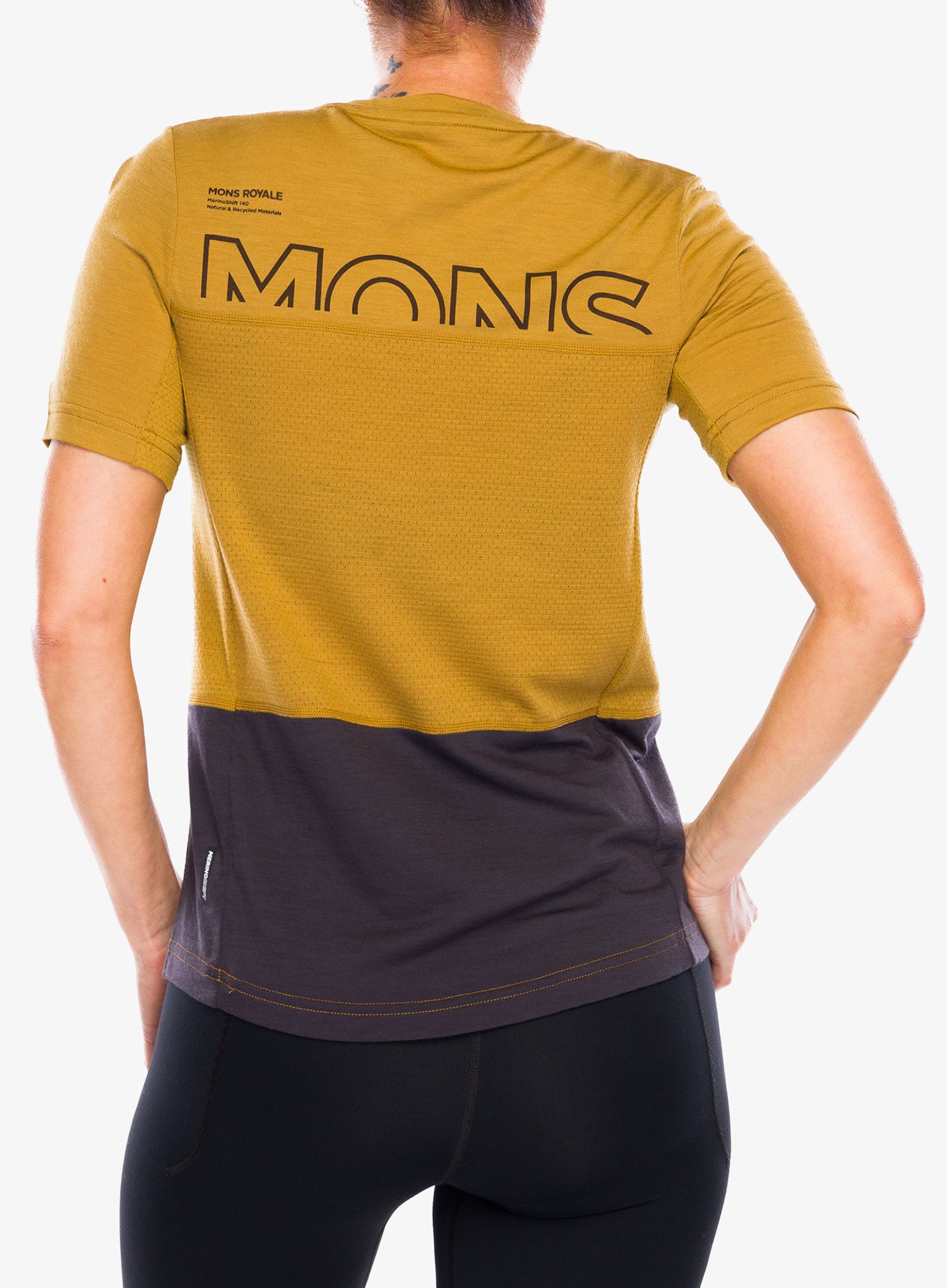 Дамска велосипедна тениска Mons Royale Tarn Merino Shift Tee - shale/cumin