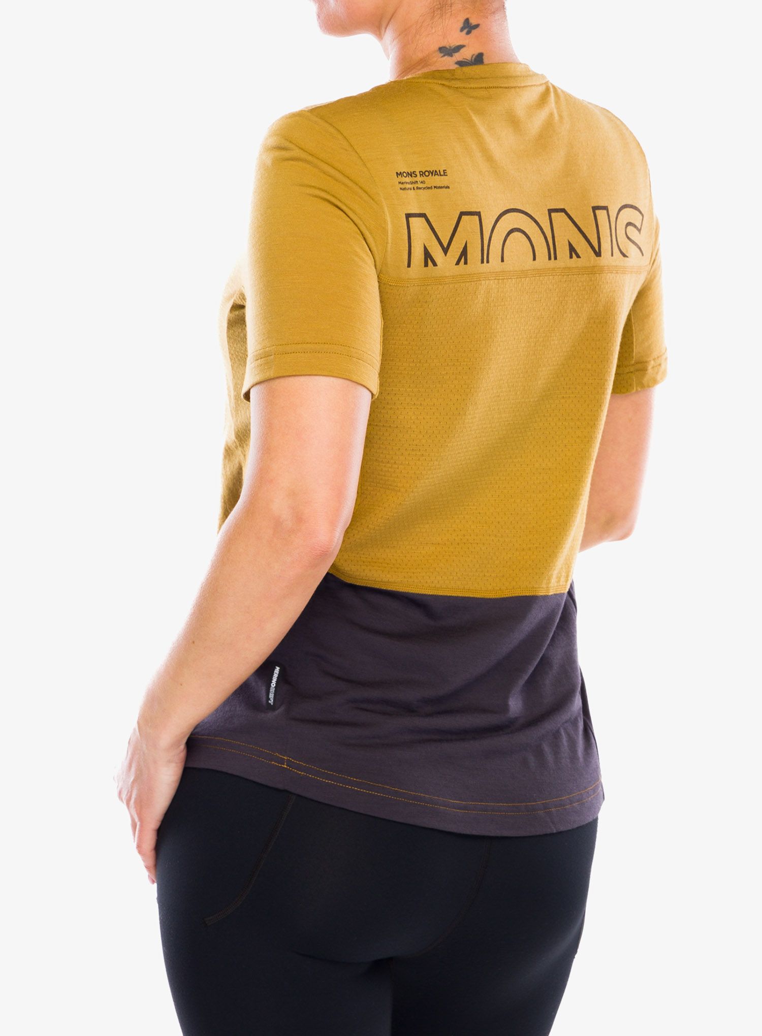 Дамска велосипедна тениска Mons Royale Tarn Merino Shift Tee - shale/cumin