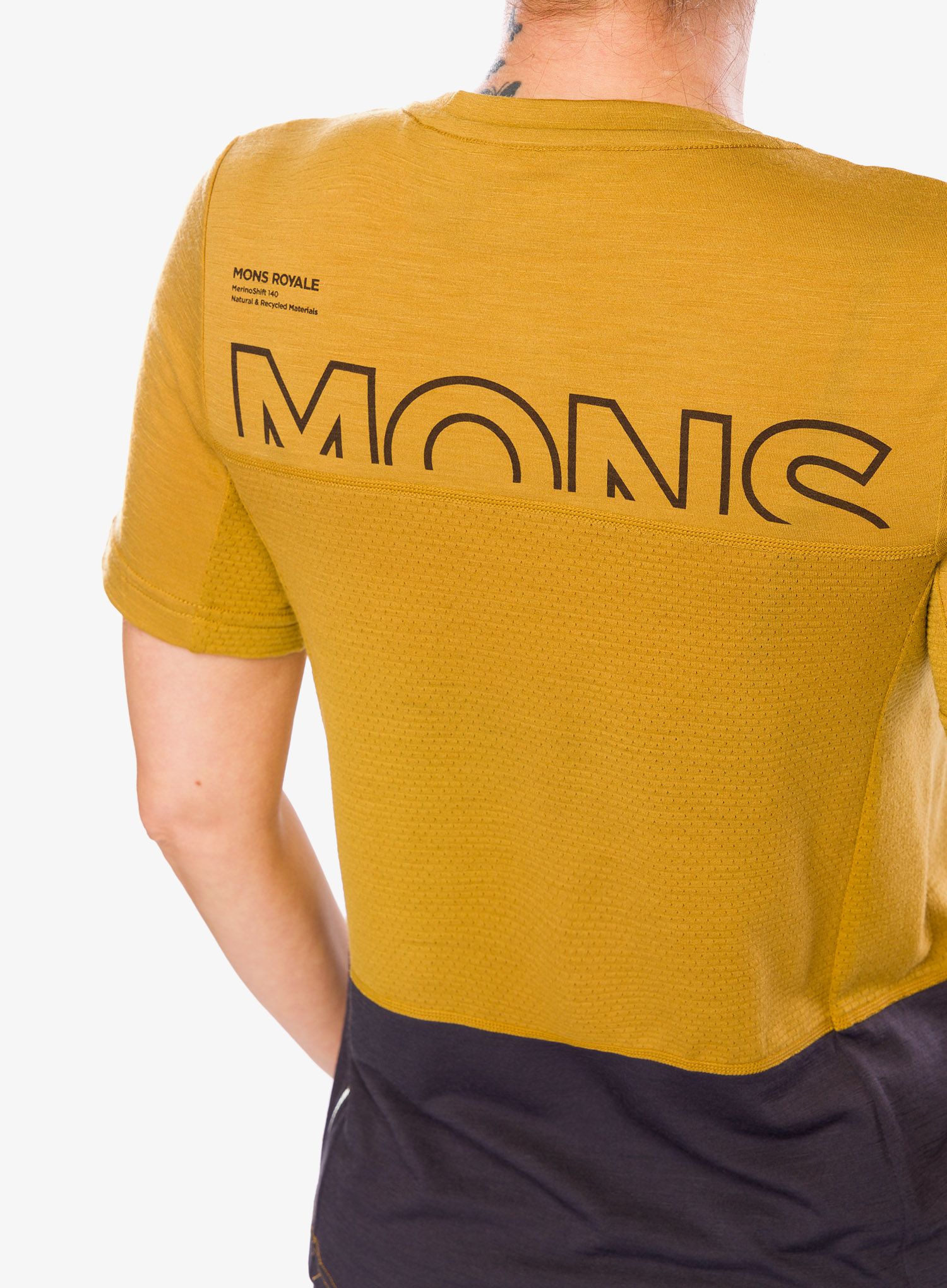 Дамска велосипедна тениска Mons Royale Tarn Merino Shift Tee - shale/cumin
