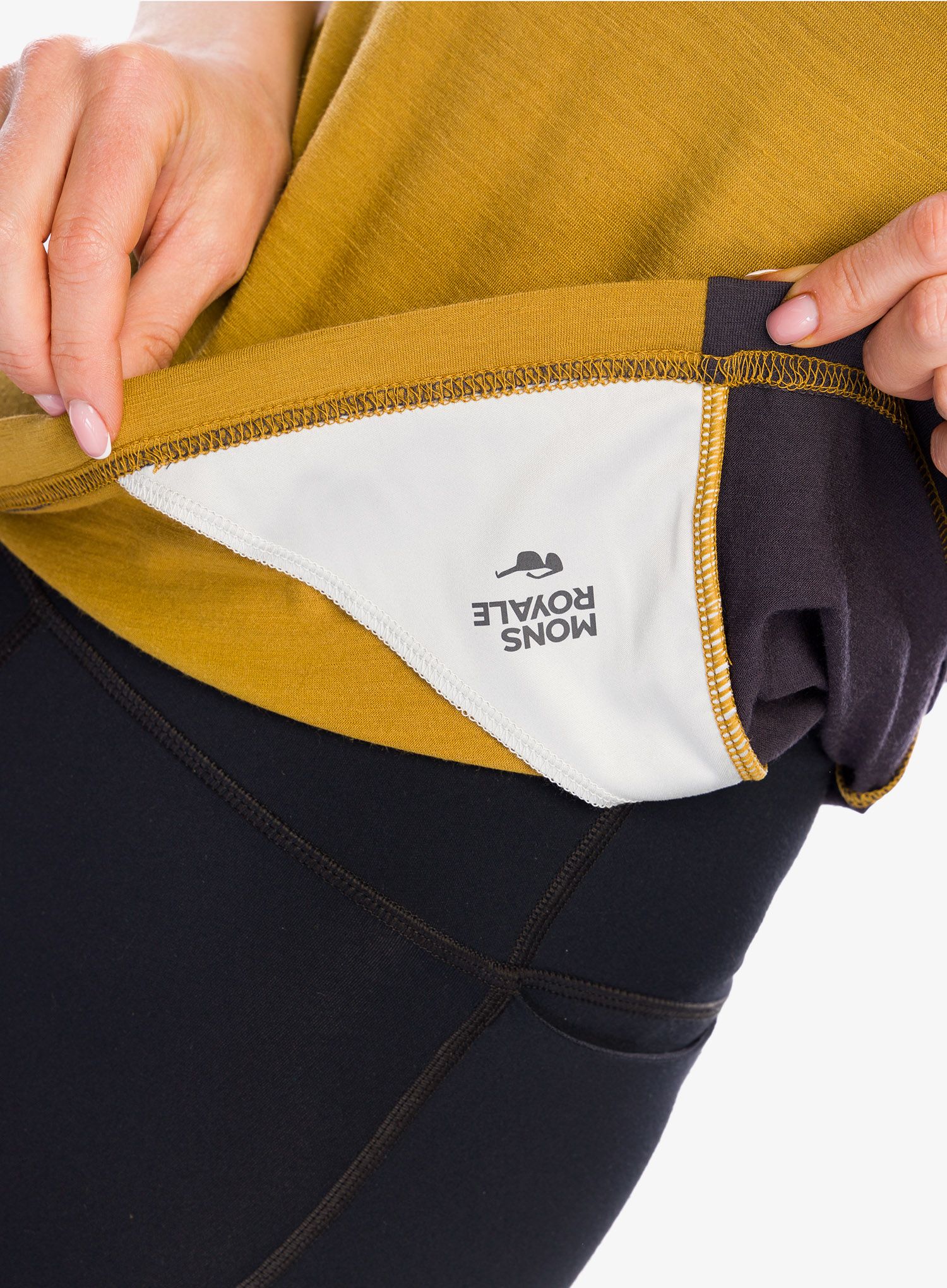 Дамска велосипедна тениска Mons Royale Tarn Merino Shift Tee - shale/cumin