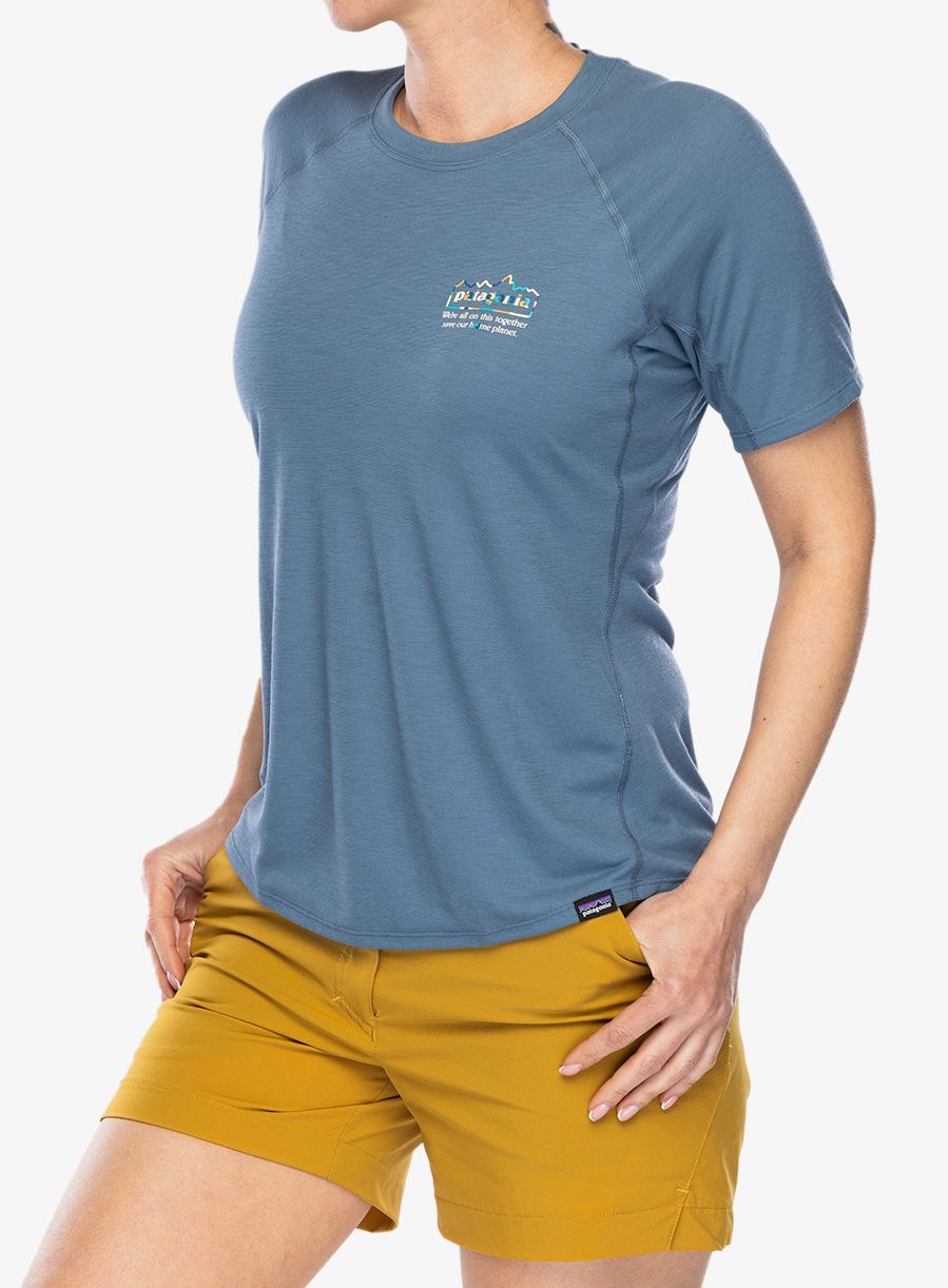 Дамска бързосъхнеща тениска Patagonia Cap Cool Trail Graphic Shirt - unity fitz/blue