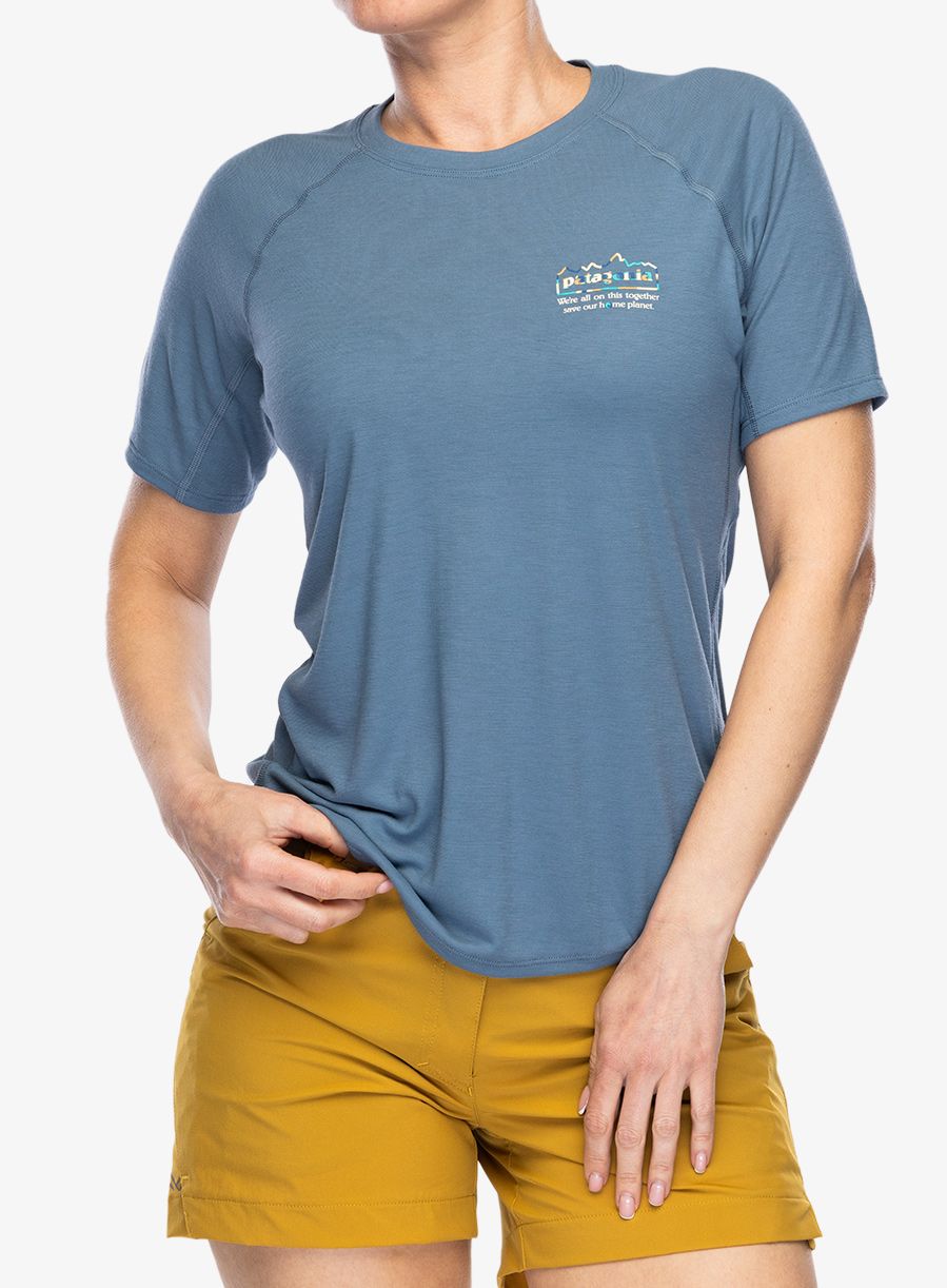 Дамска бързосъхнеща тениска Patagonia Cap Cool Trail Graphic Shirt - unity fitz/blue