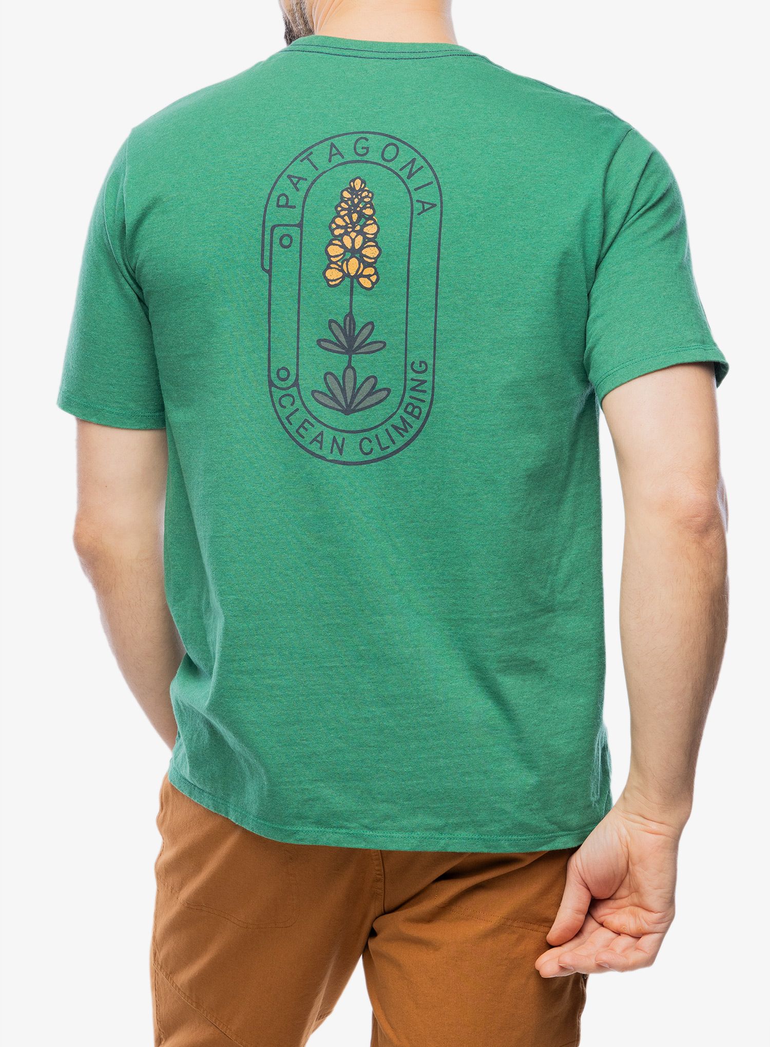 Тениска с щампа Patagonia Clean Climb Trade Responsibili-Tee - clean climb/green