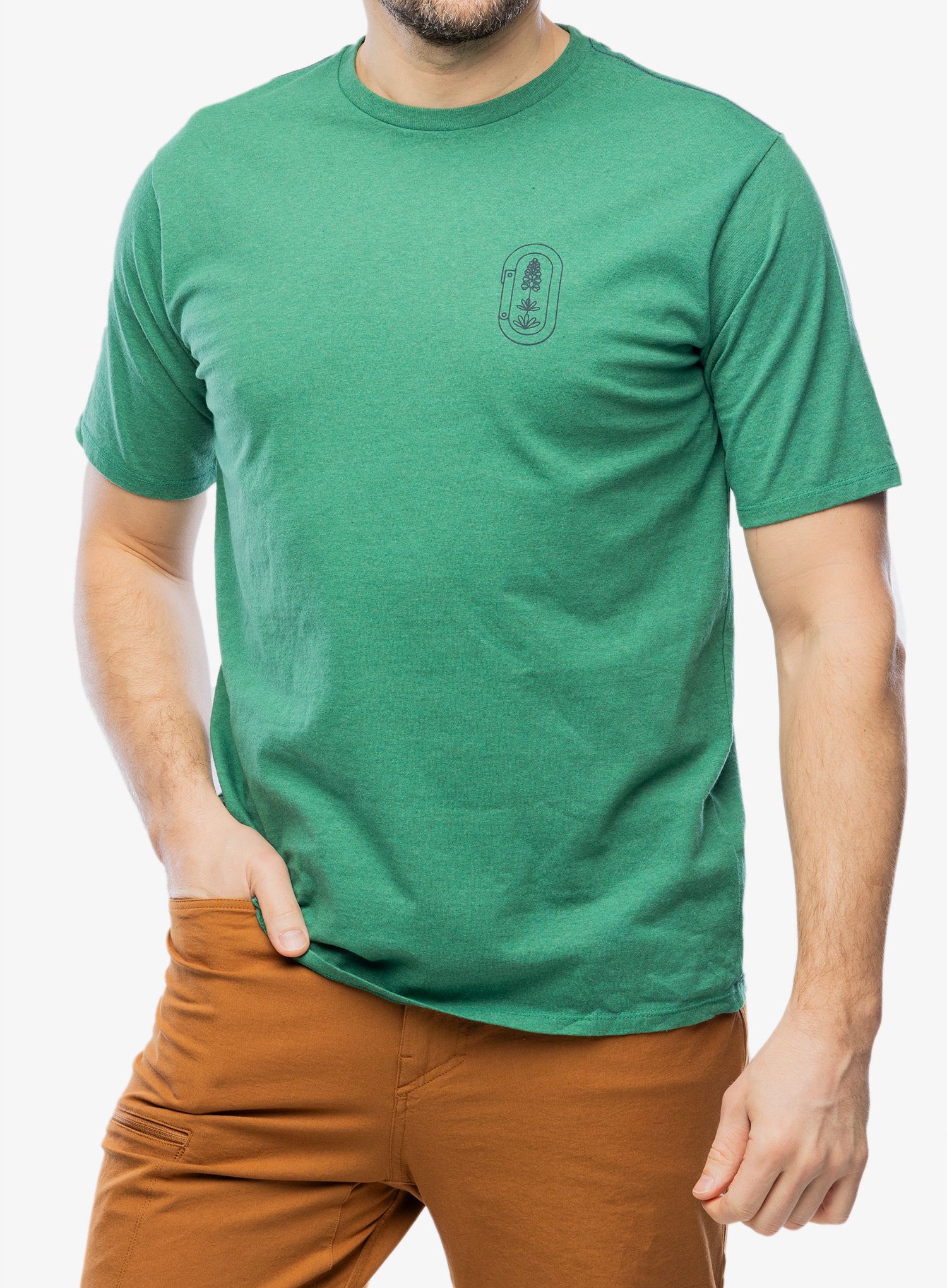 Тениска с щампа Patagonia Clean Climb Trade Responsibili-Tee - clean climb/green