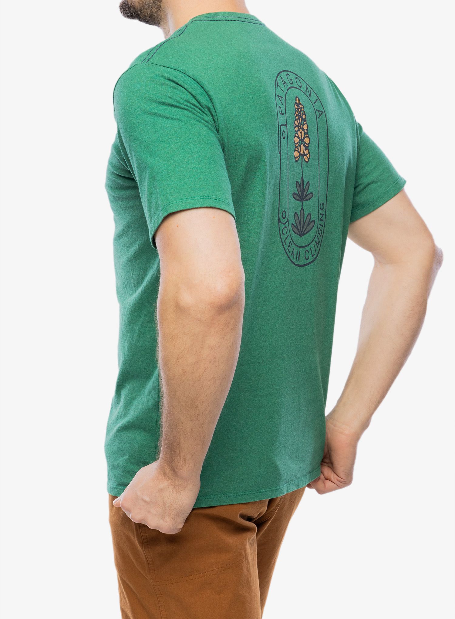 Тениска с щампа Patagonia Clean Climb Trade Responsibili-Tee - clean climb/green