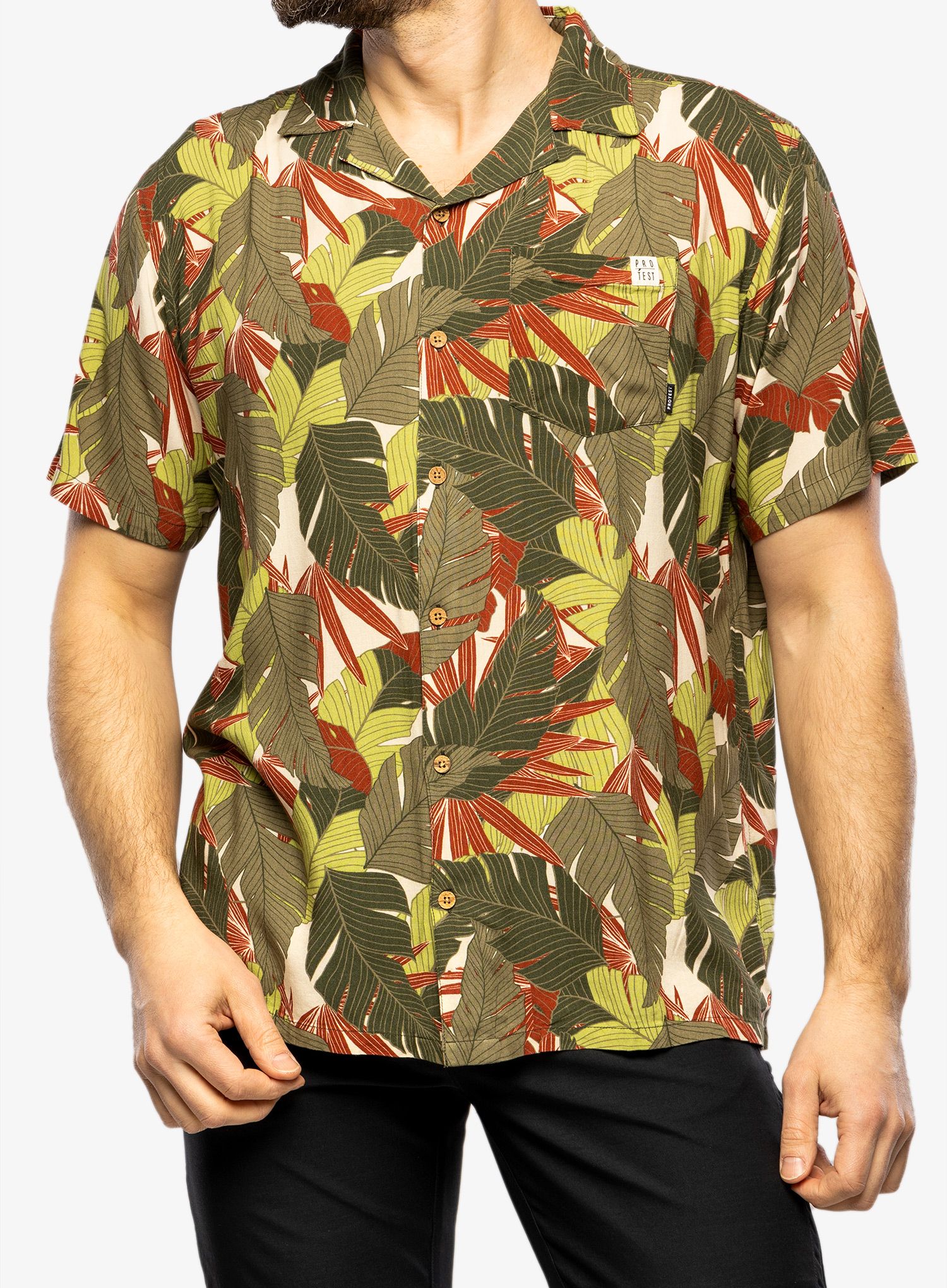 Риза Protest Prthamra Short Sleeve Shirt - artichoke green