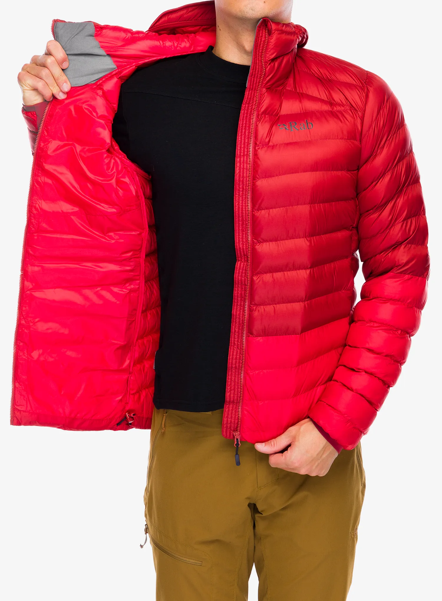 Яке с подплата Rab Cirrus Alpine - tuscan red/dark horizon