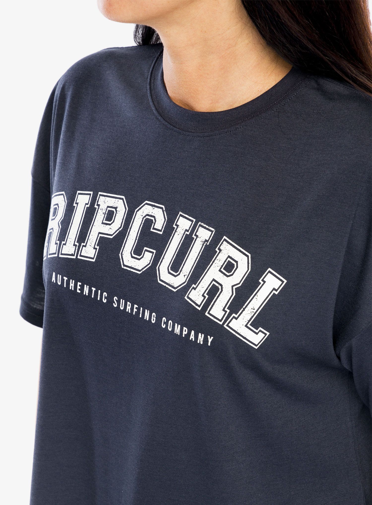 Дамска тениска с щампа Rip Curl RSS Crop Tee - navy