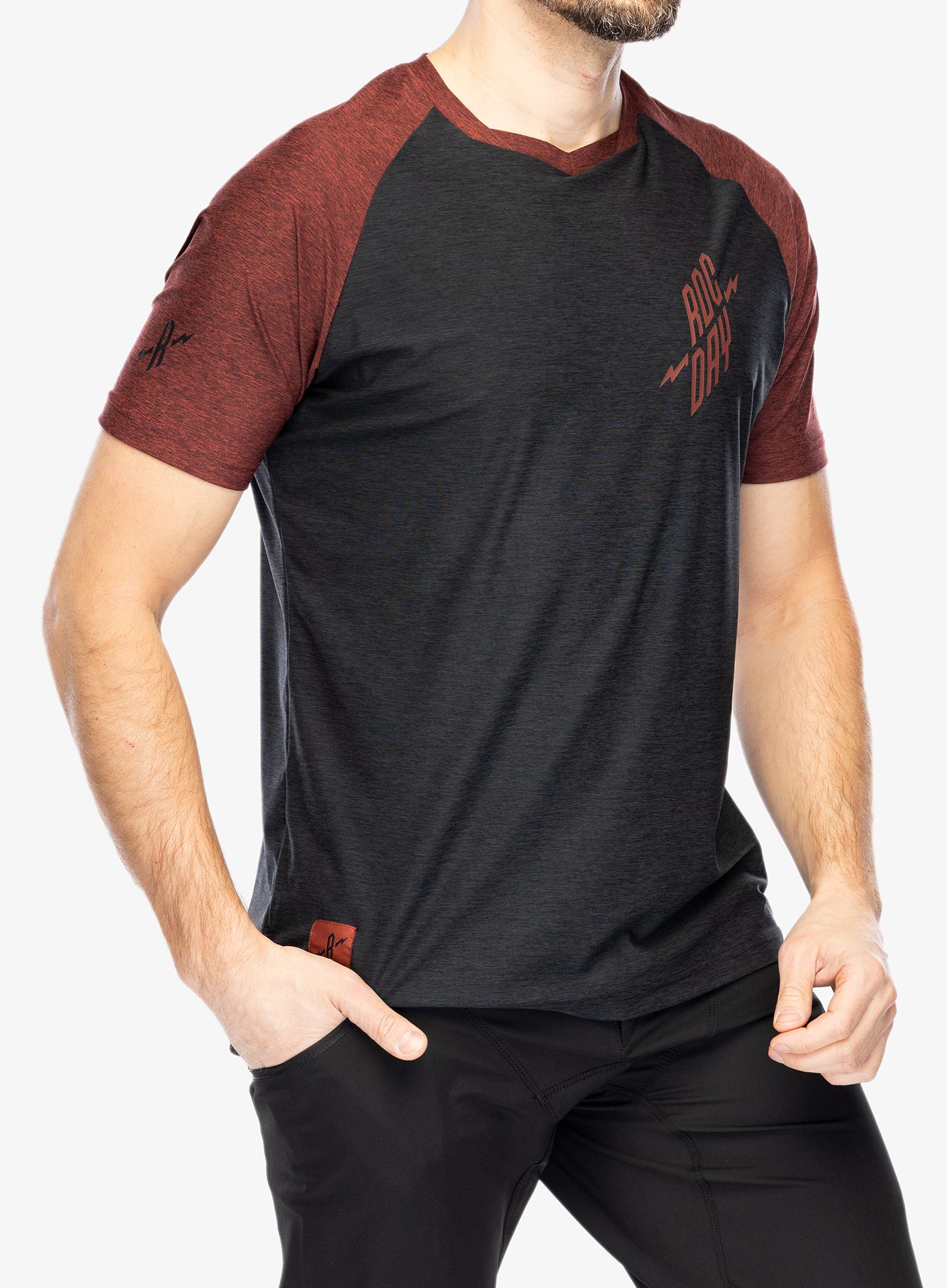 Велосипедна тениска Rocday Stage Short - black/red