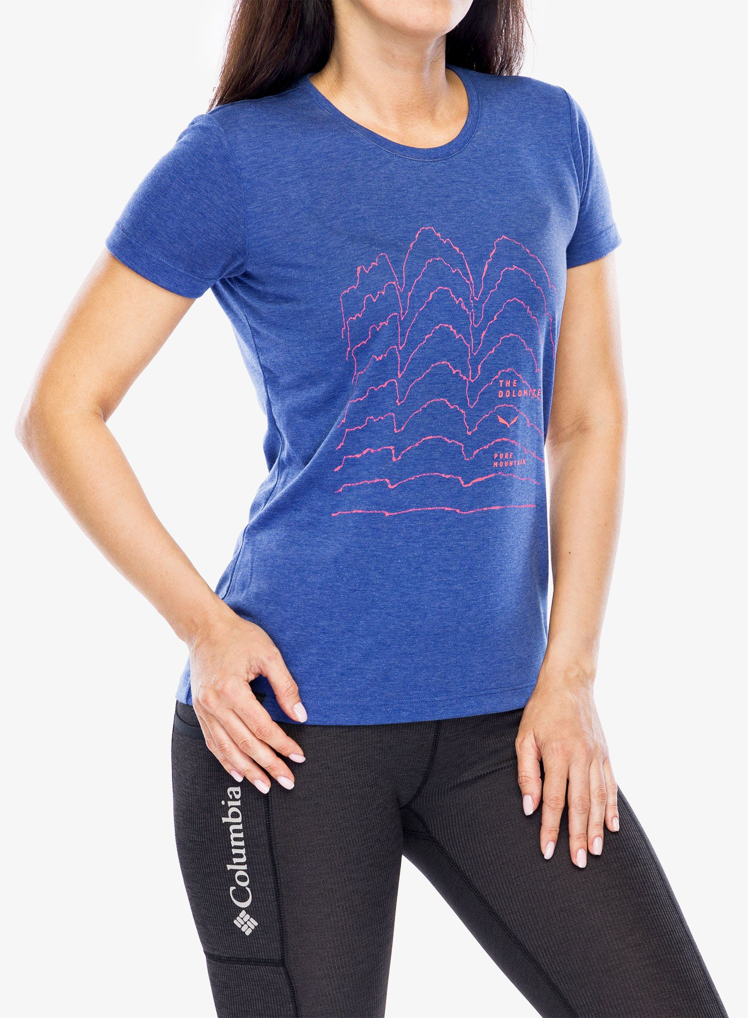 Дамска тениска Salewa Pure Skyline Dry T-shirt - electric melange