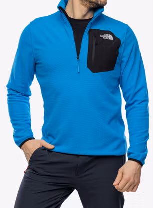 Поларен суичър The North Face Experit 1/4 Zip Grid Fleece - skyline blue/tnf black