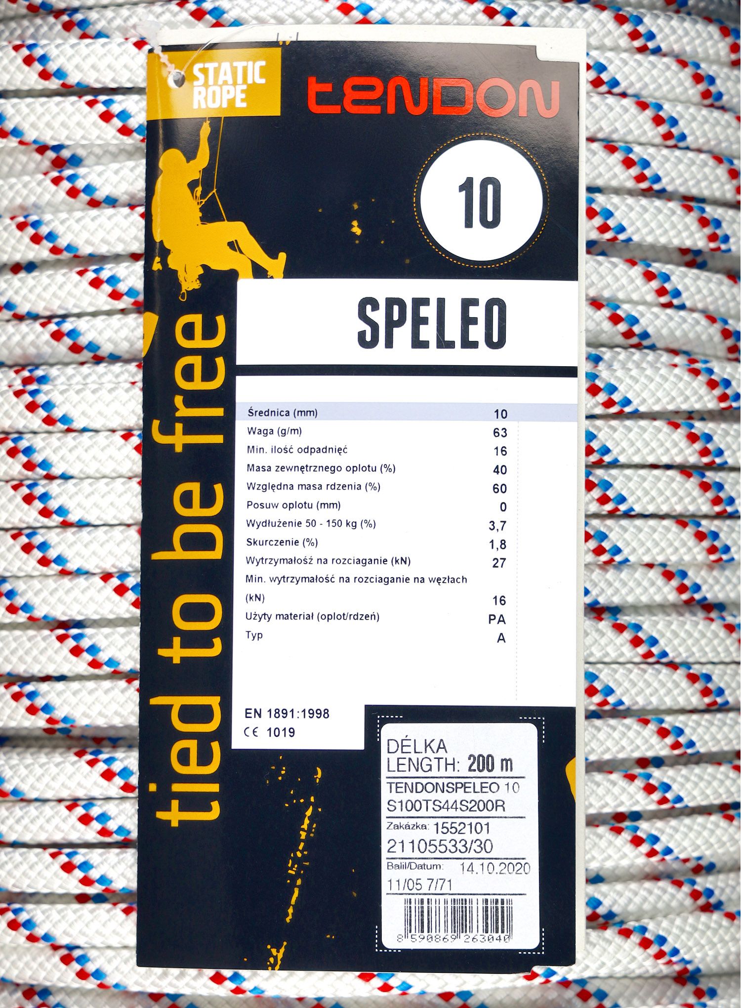 Статично въже Tendon Speleo 10 mm 200 m