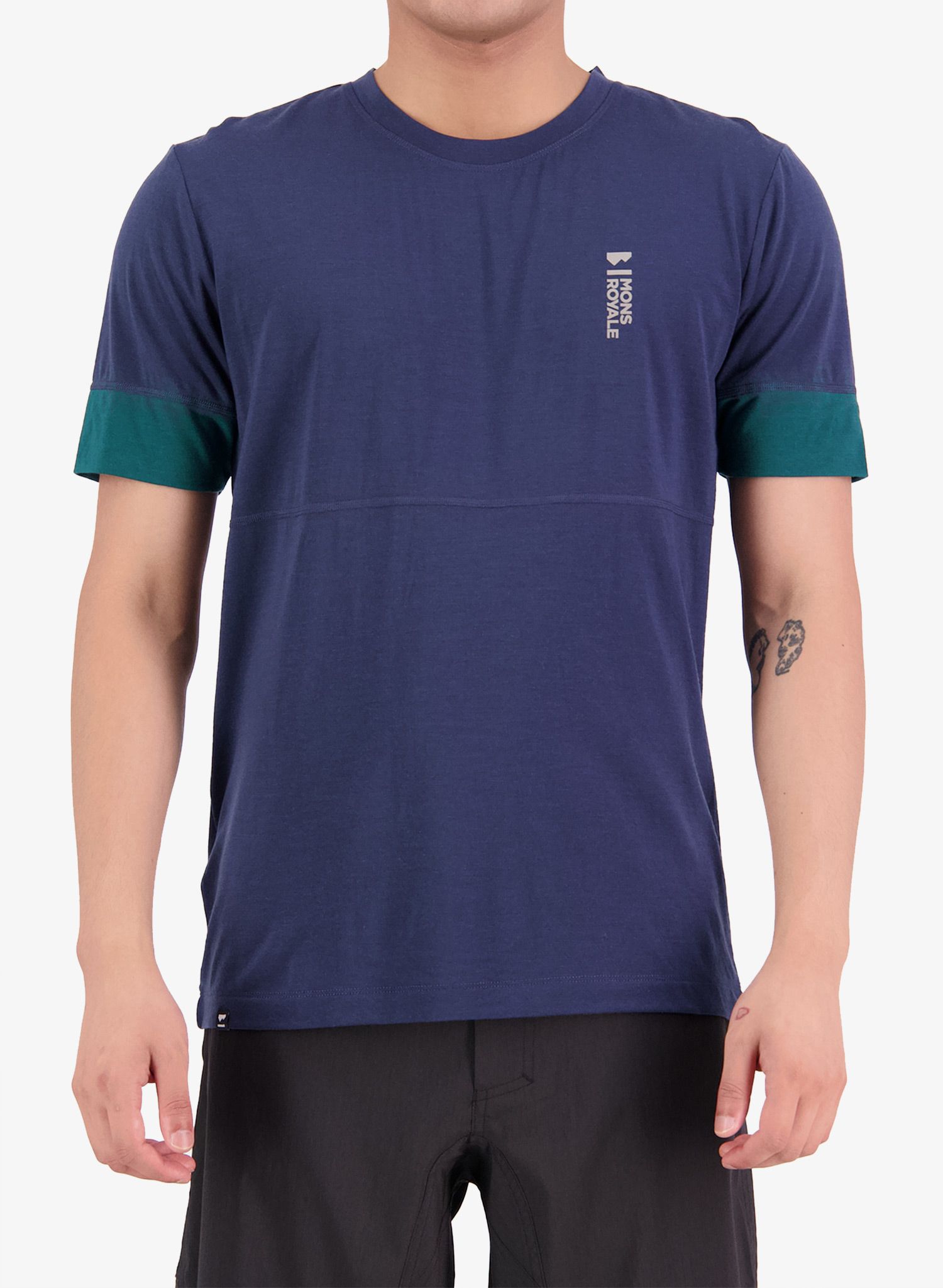 Тениска мерино Mons Royale Cadence T - evergreen/midnight